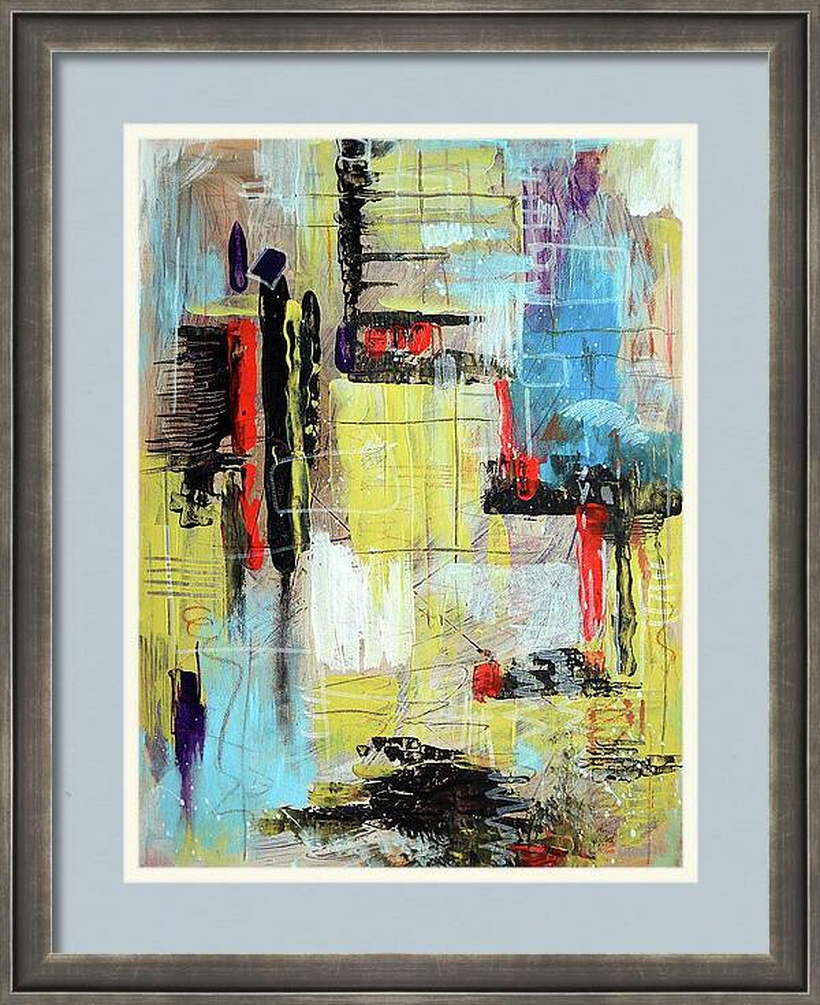 The City After the Rain. Abstraktes Originalgemälde (Beige), Abstract Painting, von RAKHMET REDZHEPOV (RAMZI)