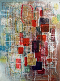 Ville et circulation. Peinture abstraite originale