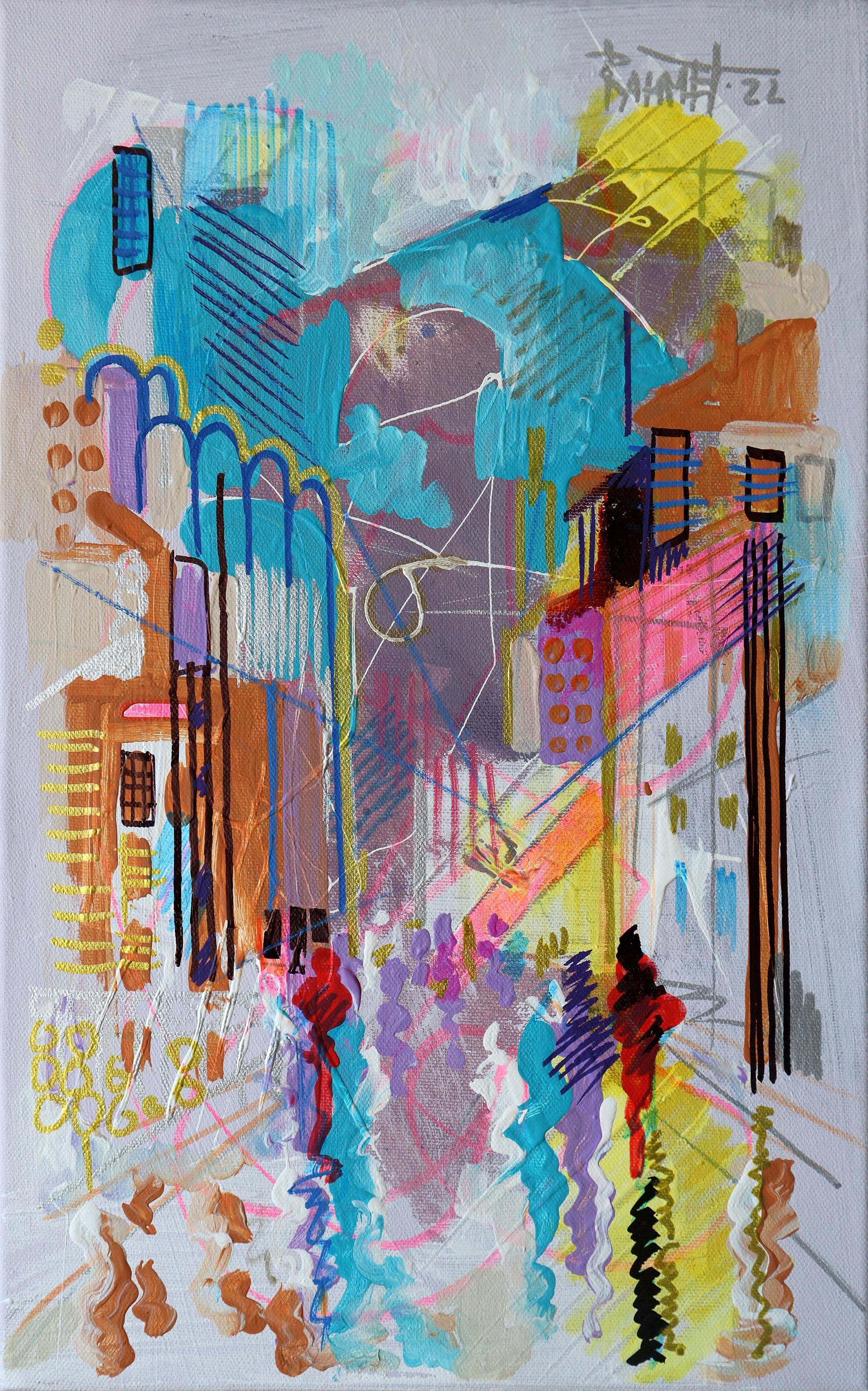 Stadtskizzen 1 (Abstrakter Expressionismus), Painting, von RAKHMET REDZHEPOV (RAMZI)