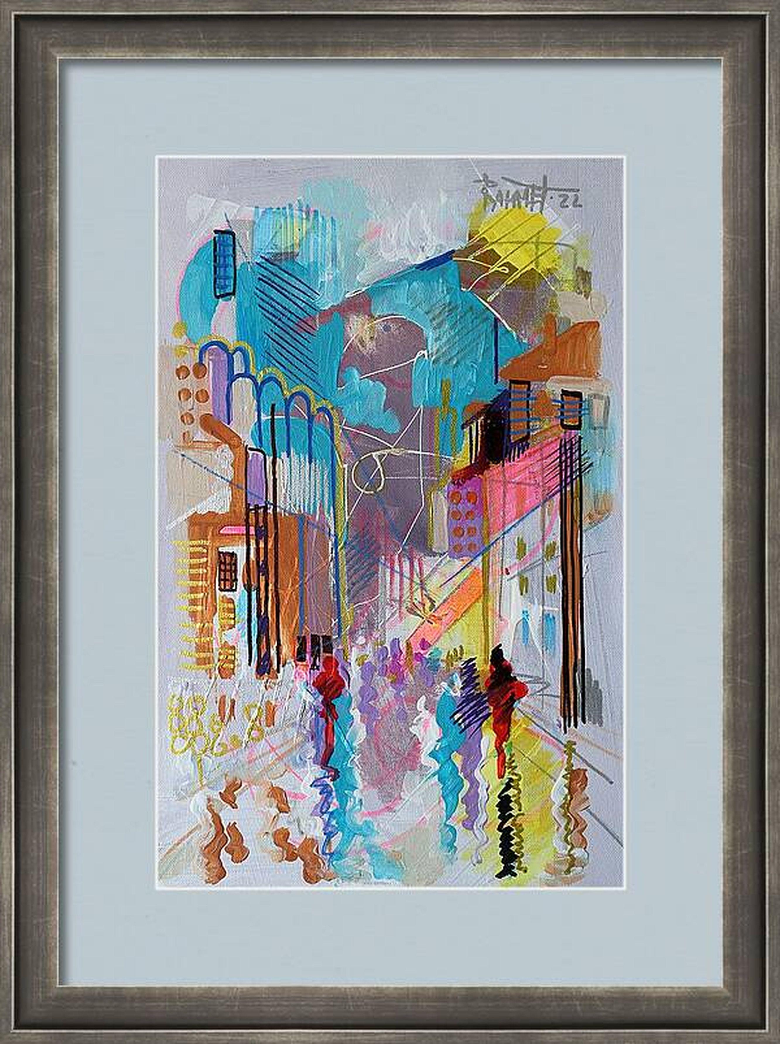 Stadtskizzen 1 (Grau), Abstract Painting, von RAKHMET REDZHEPOV (RAMZI)