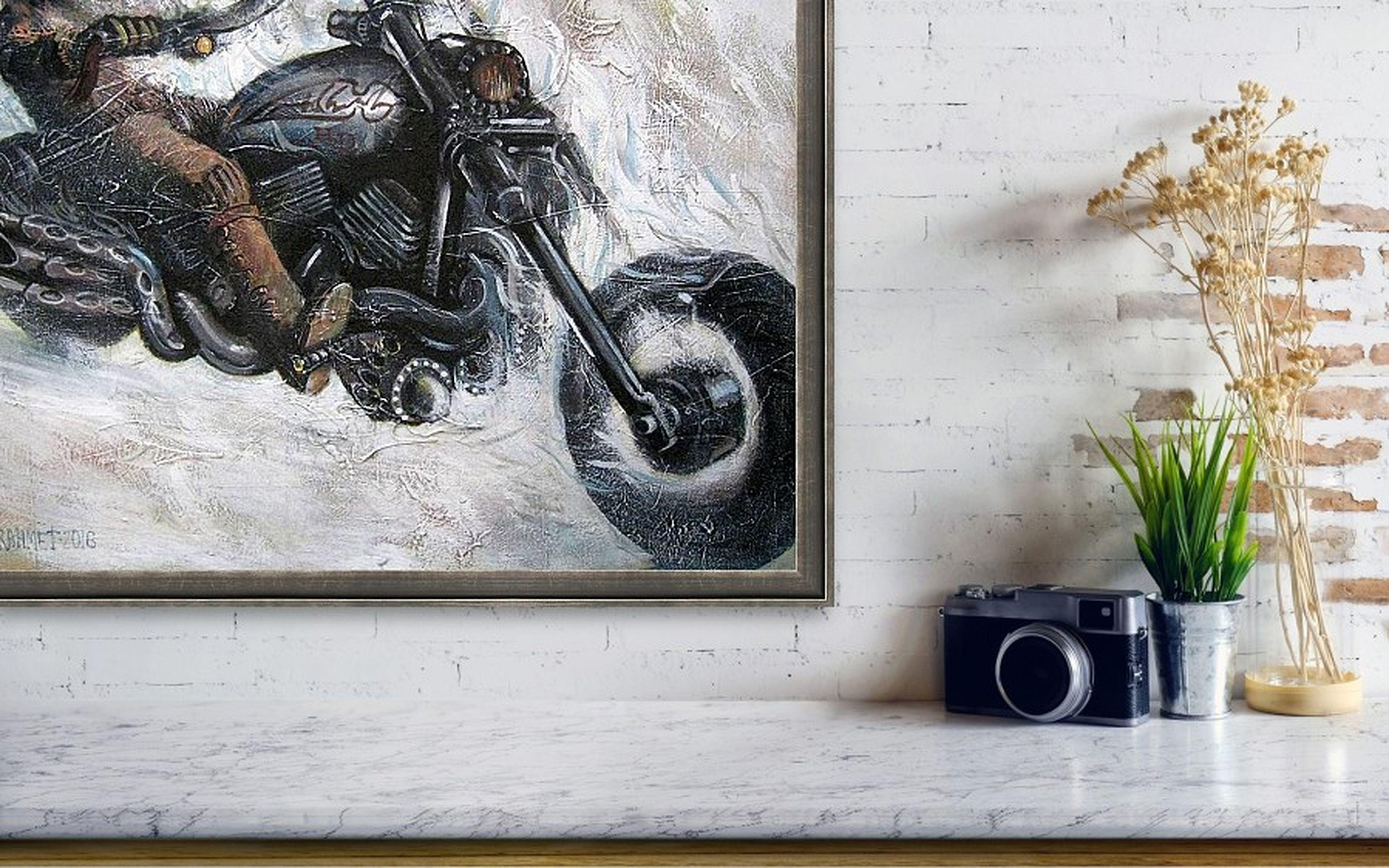 Never be jealous of a biker to her biker friends. Firstly: it is useless; secondly: are you jealous of your brothers? The only thing you can be jealous of is the motorcycle, because you will not be more ideal than this man anyway, which means she