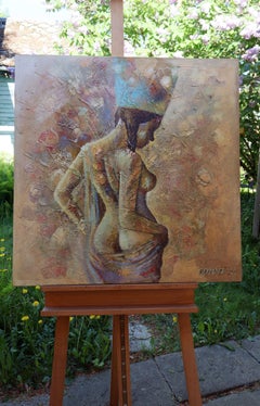 „Die Krone der Nofretete“ (Serie „Orientalische Akte“), Leinwand, Öl, Acryl, 80 × 80 cm