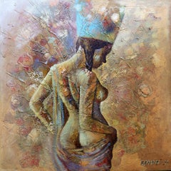 „Die Krone der Nofretete“ (Serie „Orientalische Akte“), Leinwand, Öl, Acryl, 80 × 80 cm
