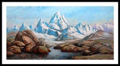 Crystal Peaks: (SPACES-Serie) Leinwand, Öl, Acryl, 60 × 120 cm