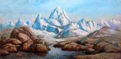 Crystal Peaks: (SPACES-Serie) Leinwand, Öl, Acryl, 60 × 120 cm