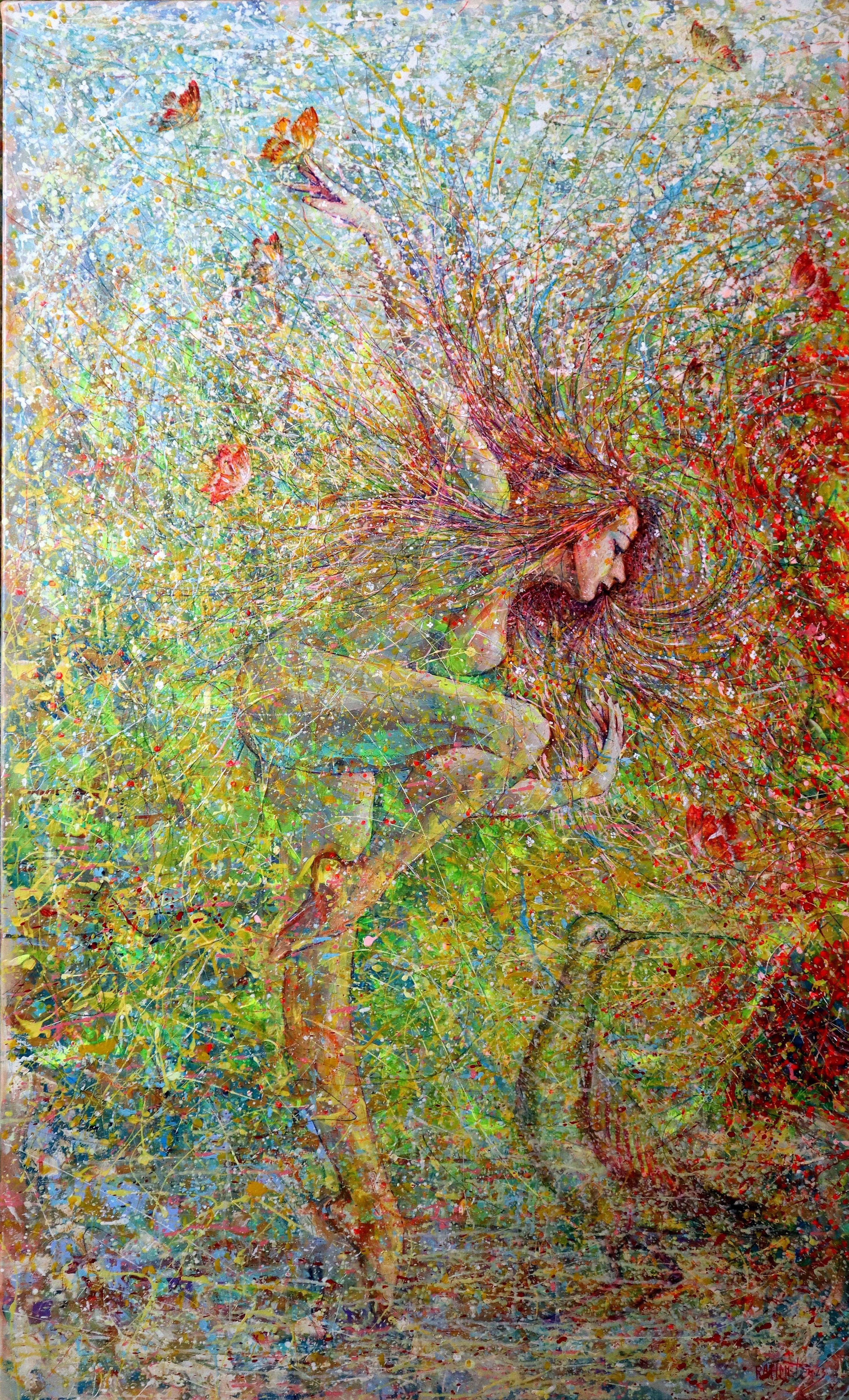 Dance of the Enchantresses (triptych) - Impressionist Painting by RAKHMET REDZHEPOV (RAMZI)
