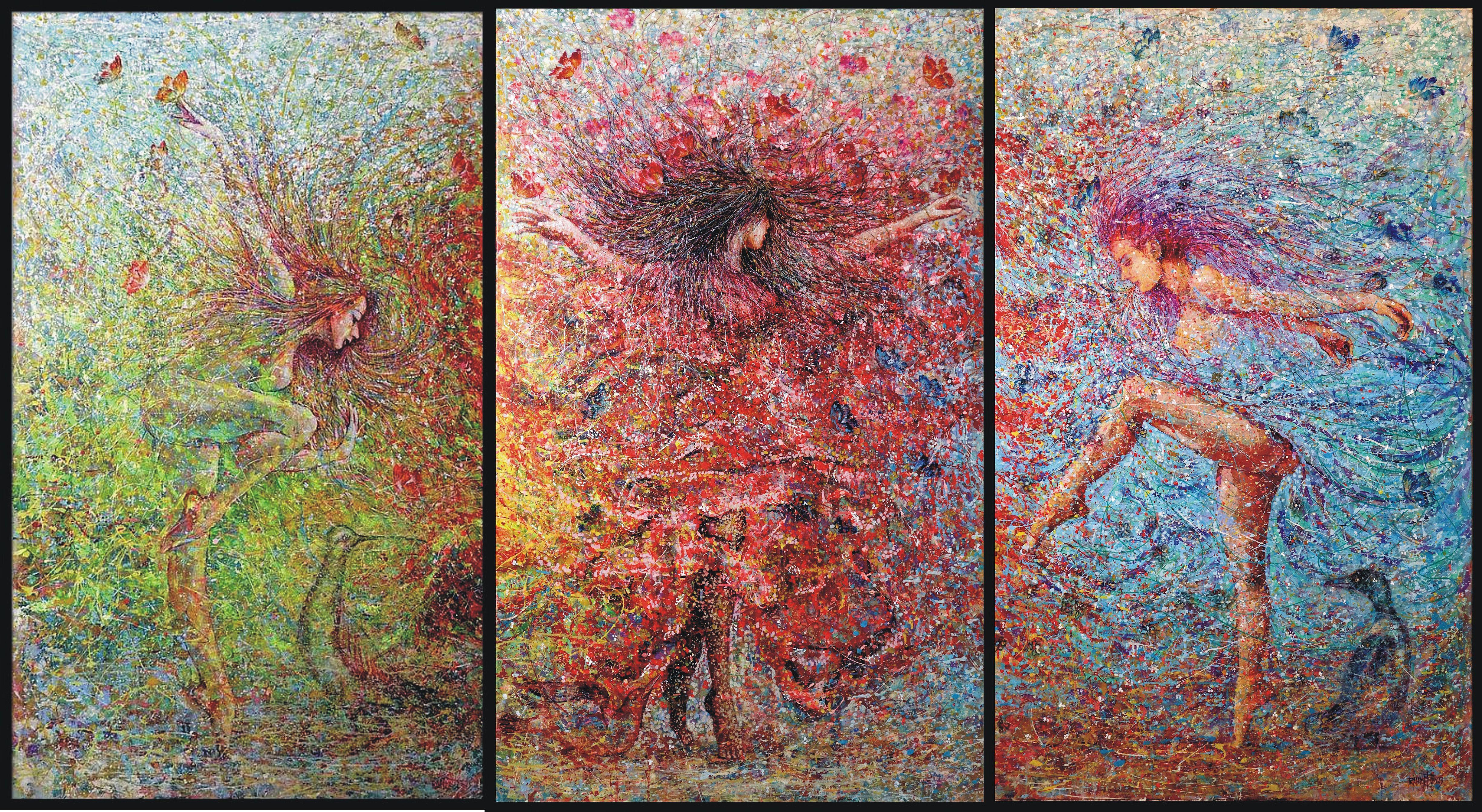Dance of the Enchantresses (triptych) For Sale 1