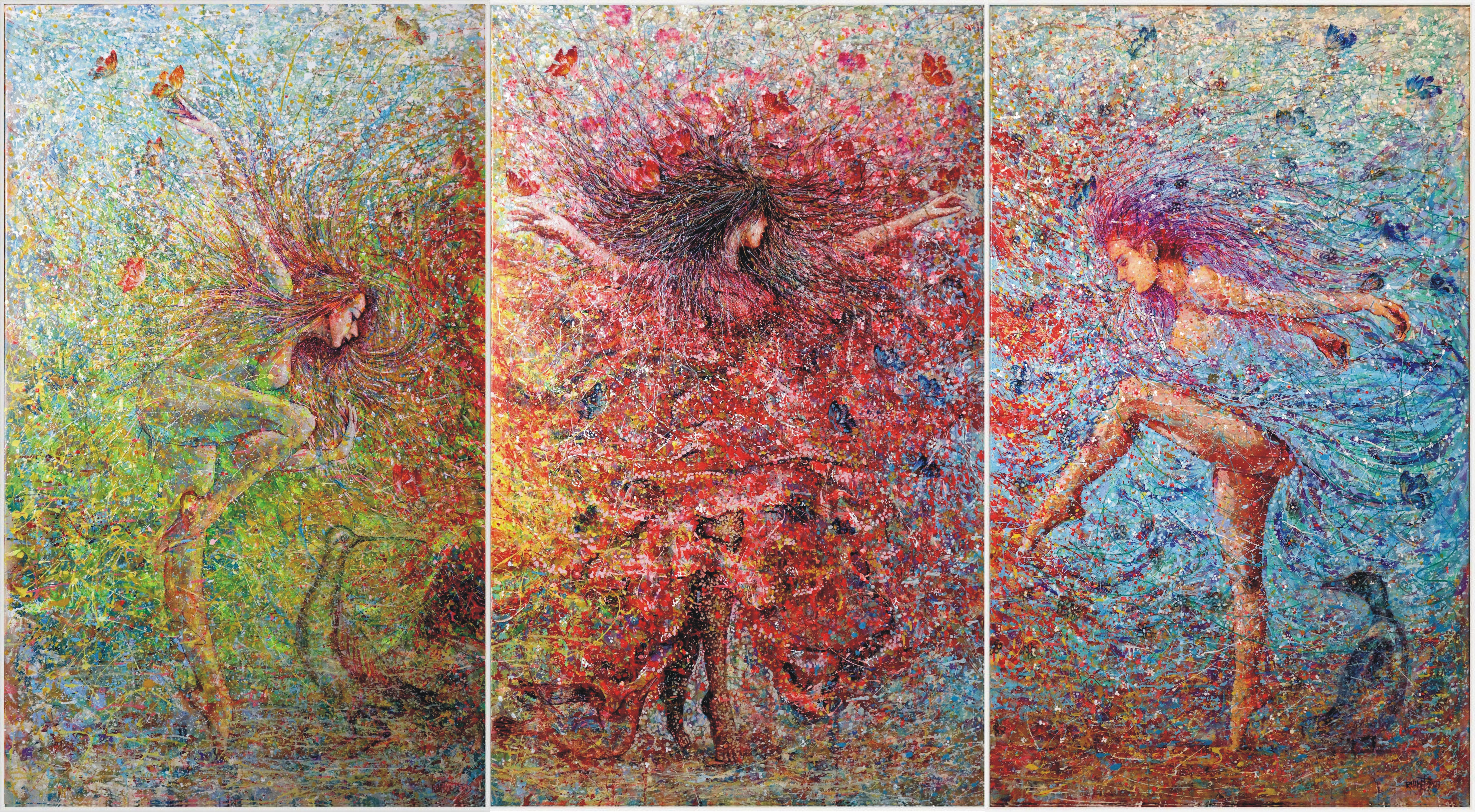 RAKHMET REDZHEPOV (RAMZI) Interior Painting - Dance of the Enchantresses (triptych)