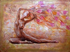 Dance of Tulips, Oriental Nudes Series, canvas, oil, acrylic 60X80