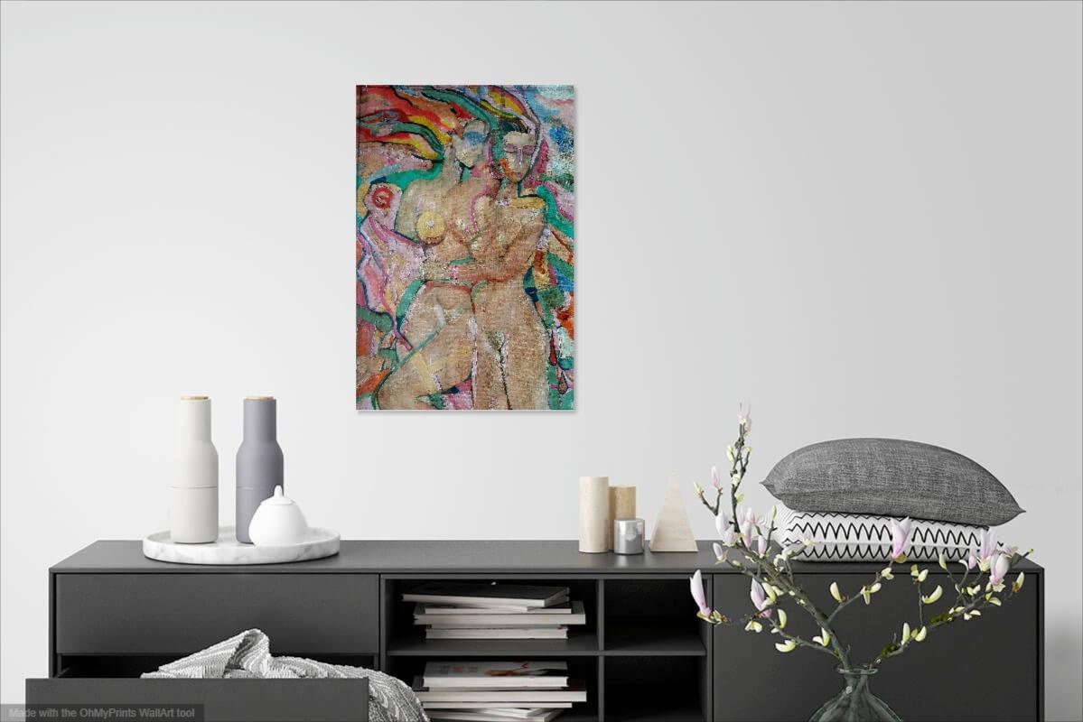 Danser d'amour - Impressionnisme Painting par RAKHMET REDZHEPOV (RAMZI)