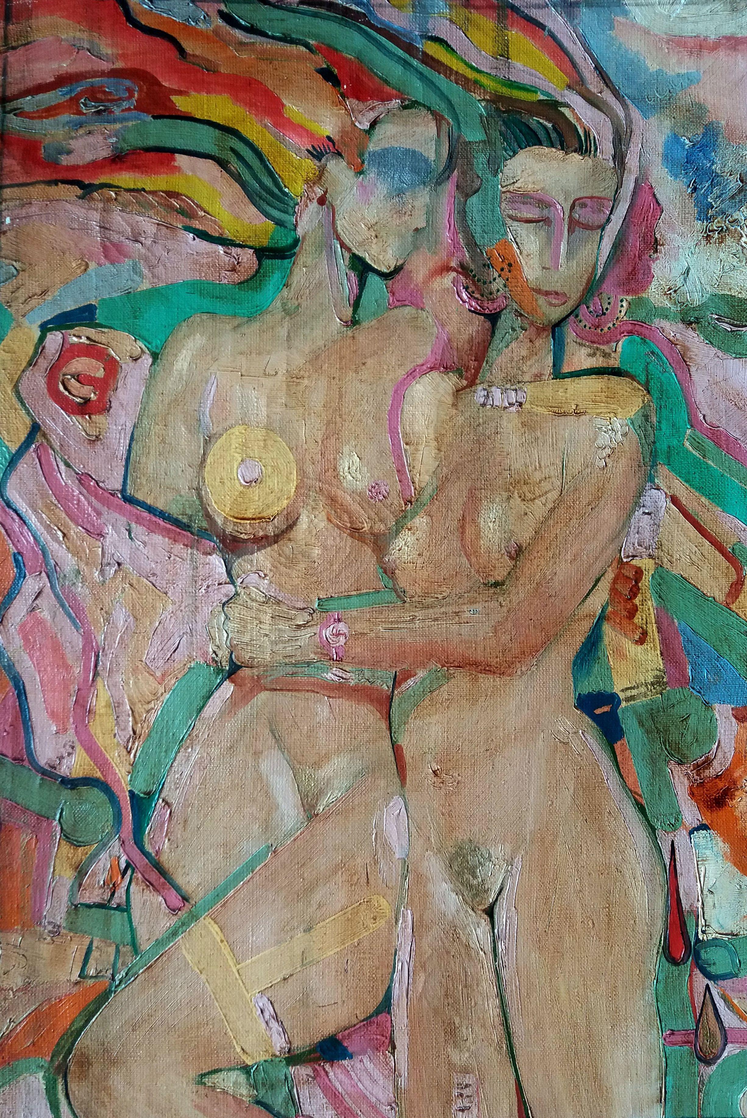 RAKHMET REDZHEPOV (RAMZI) Nude Painting - Dancing of Love