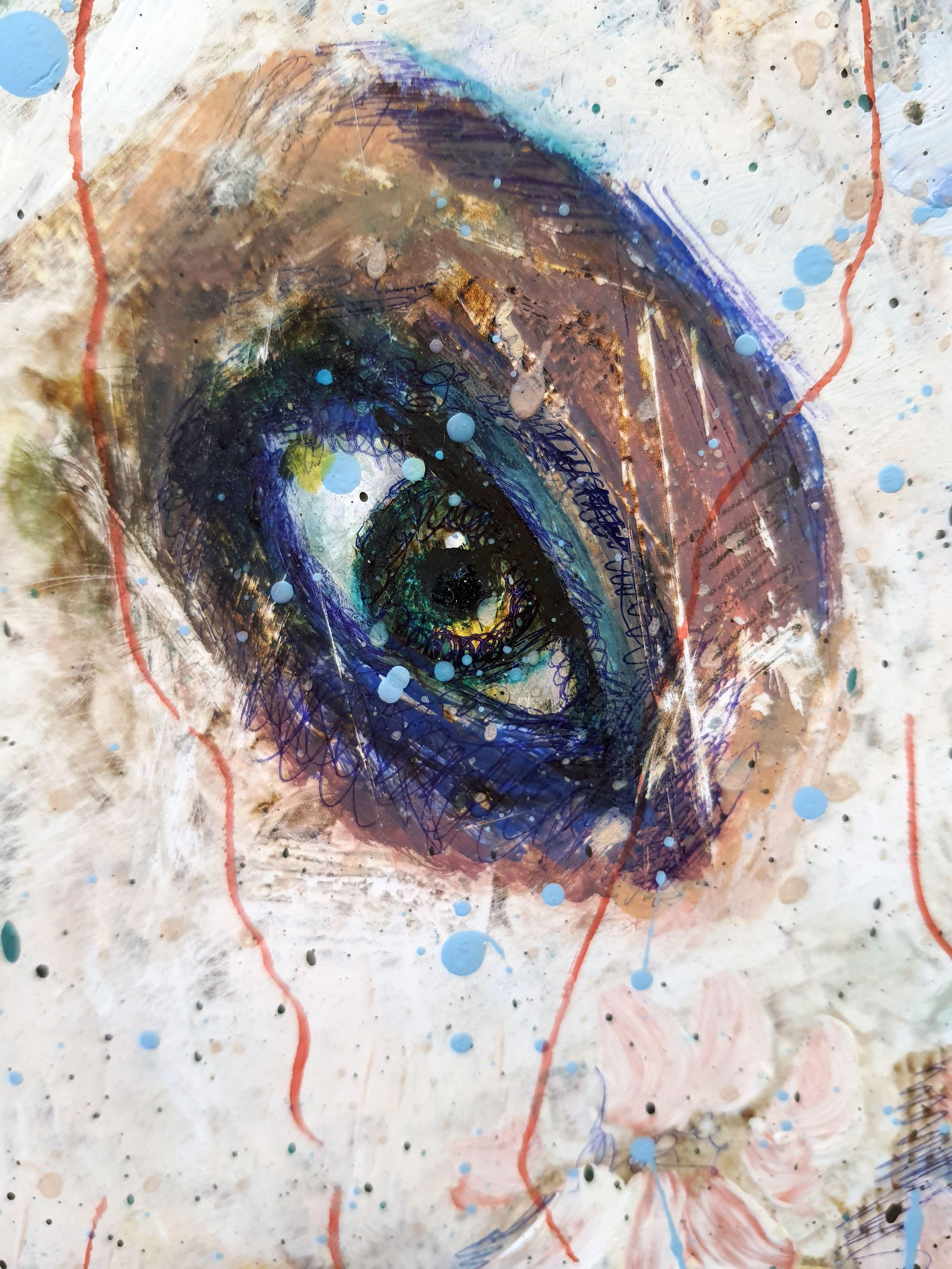 Dämonisch (Grau), Abstract Painting, von RAKHMET REDZHEPOV (RAMZI)