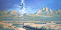 « Divine Melody » : (Série SPACES) Toile, huile, acrylique, 60 x 120 cm