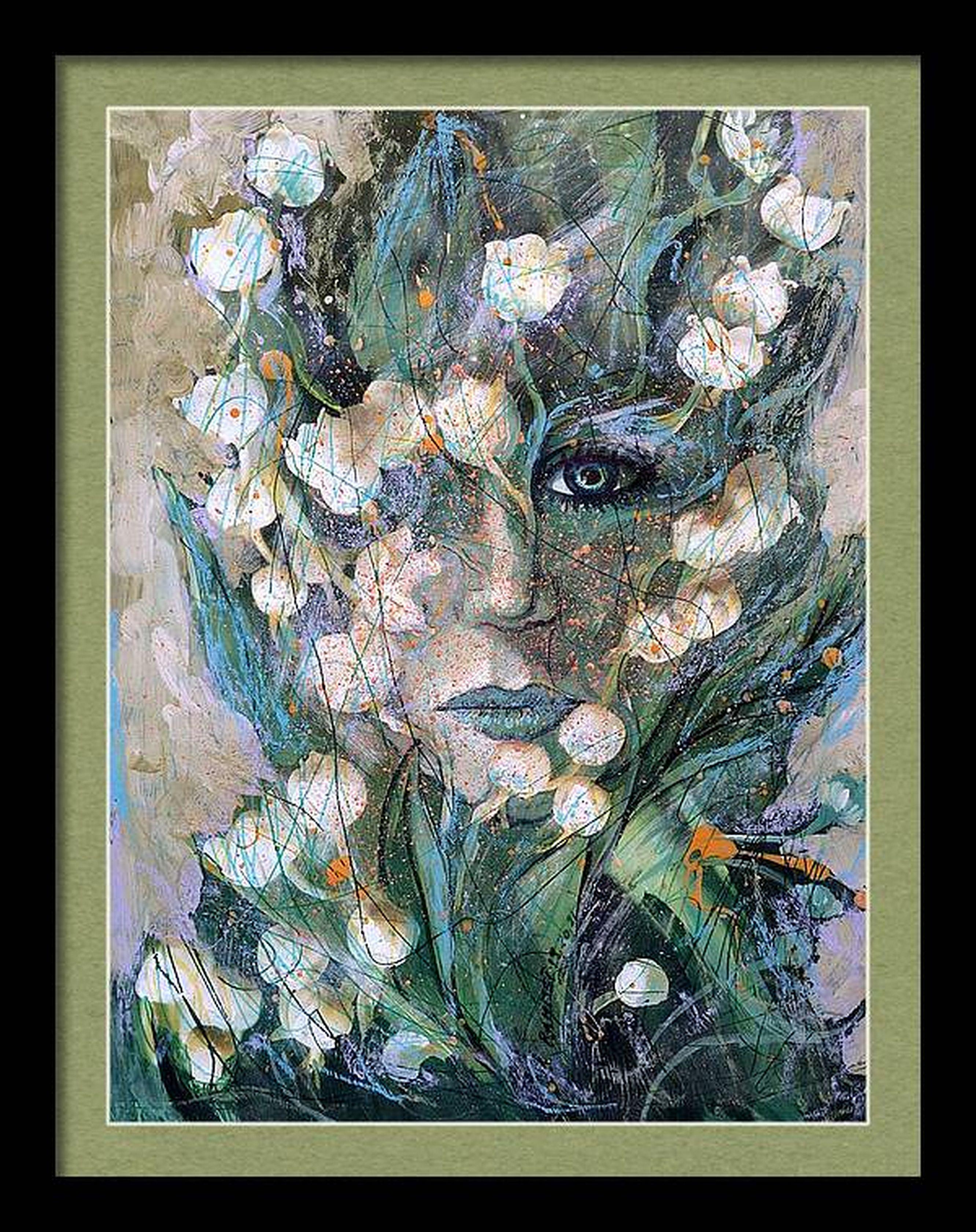 Drachengeboren (Grau), Abstract Painting, von RAKHMET REDZHEPOV (RAMZI)