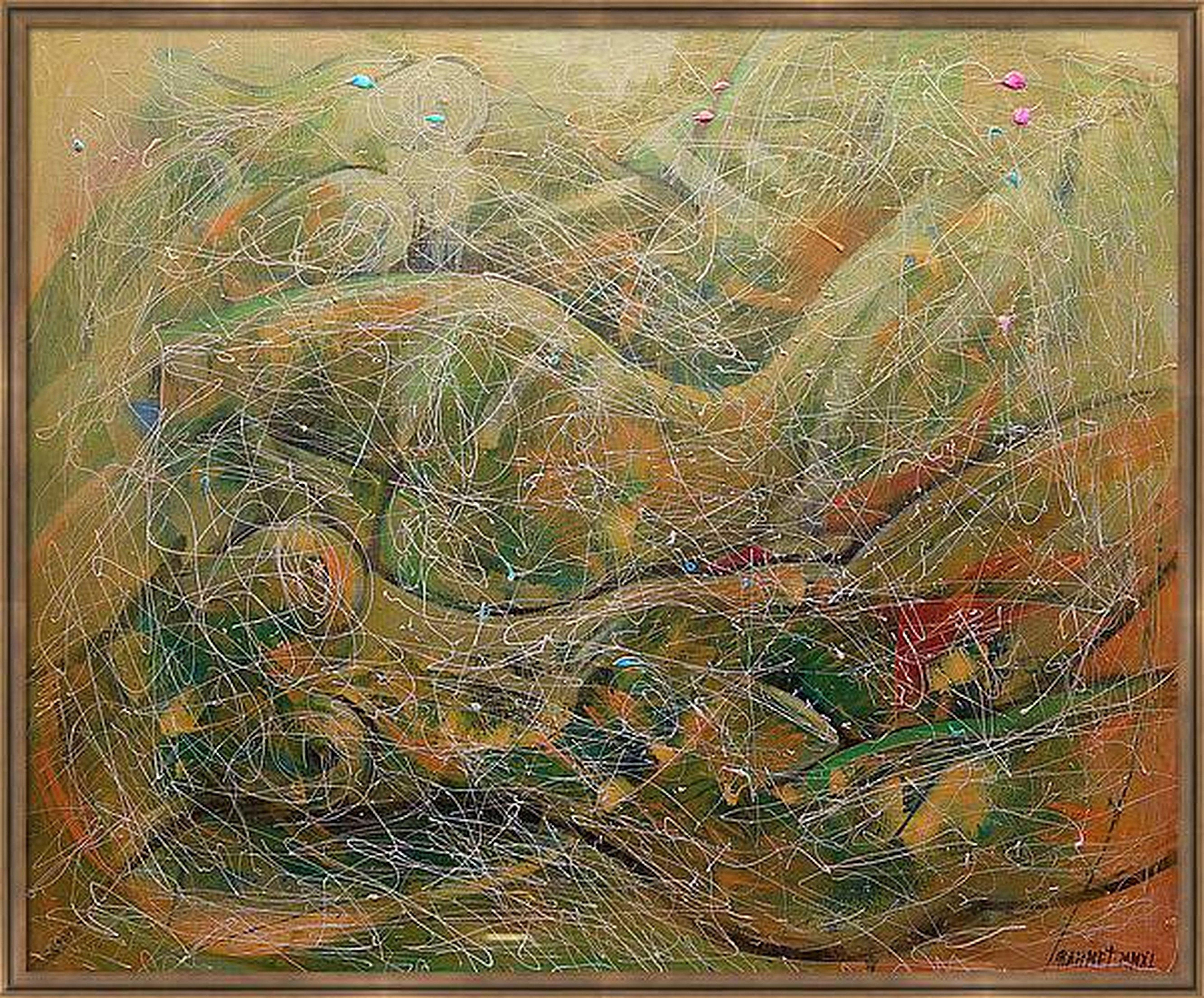 Interior Painting de RAKHMET REDZHEPOV (RAMZI) - Ecos de la forma: Pintura Abstracta al Óleo y Acrílico, 100x120 cm