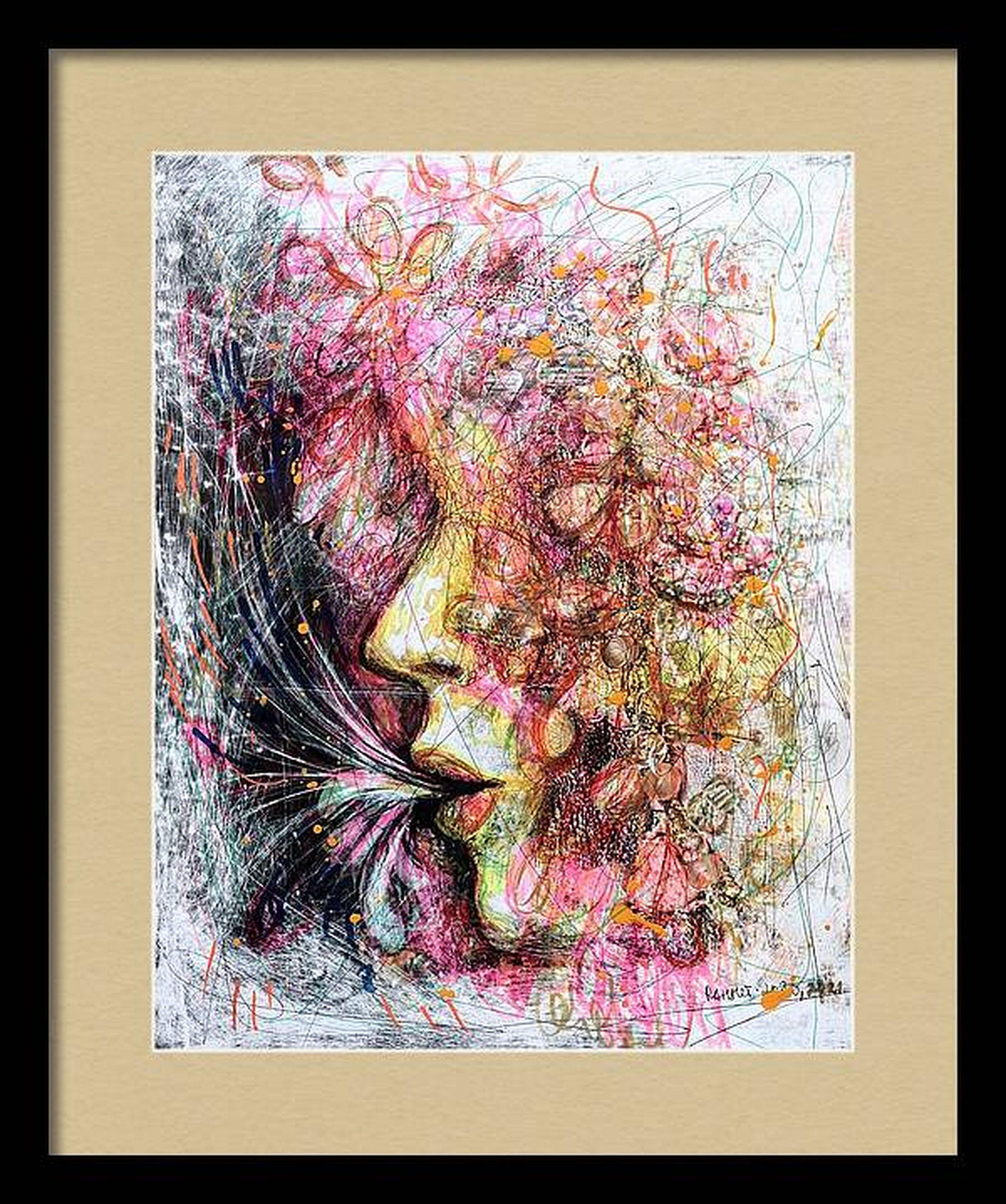 Sie erhalten es gerollt, in einer Tube.
In dieser Zeichnung habe ich mit Pastellkreide und Stift einen Teppich aus Emotionen gewoben, der die Farben durch expressionistische und impressionistische Striche lebhaft über die Leinwand tanzen lässt. Die