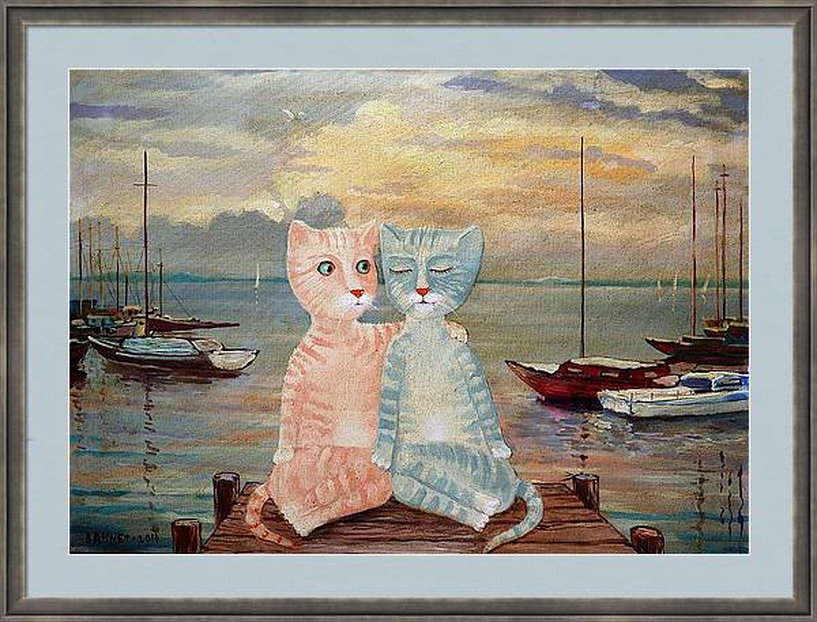 EVENING. Originalgemälde (Braun), Animal Painting, von RAKHMET REDZHEPOV (RAMZI)