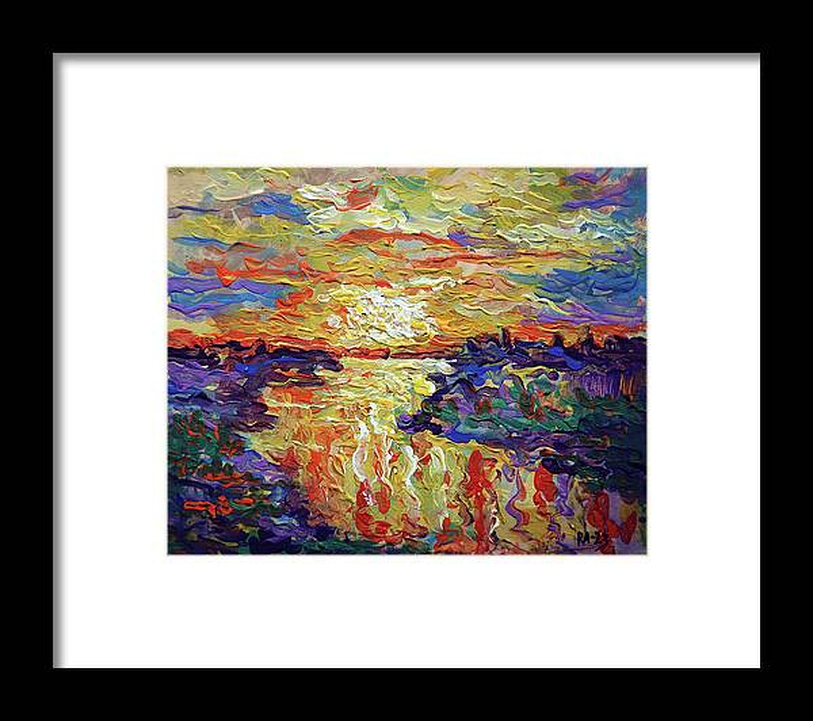 Evening River - Impressionist Painting by RAKHMET REDZHEPOV (RAMZI)