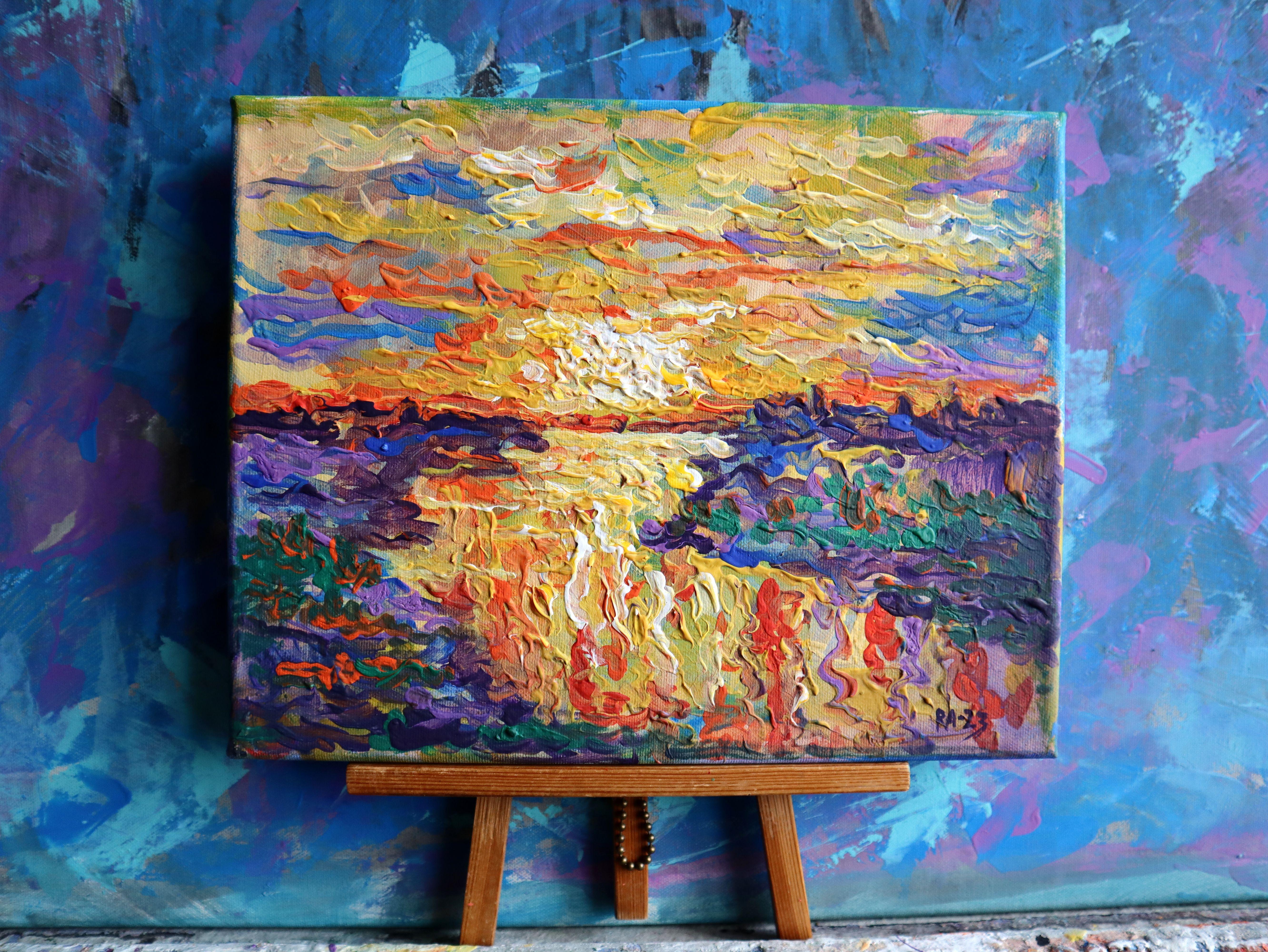 In this vibrant blend of acrylic and oil, I've channeled my passionate energy into creating a canvas that dances with color and life. Drawing from abstract hues and impressionist strokes alongside expressionistic fervor and a touch of realism, this