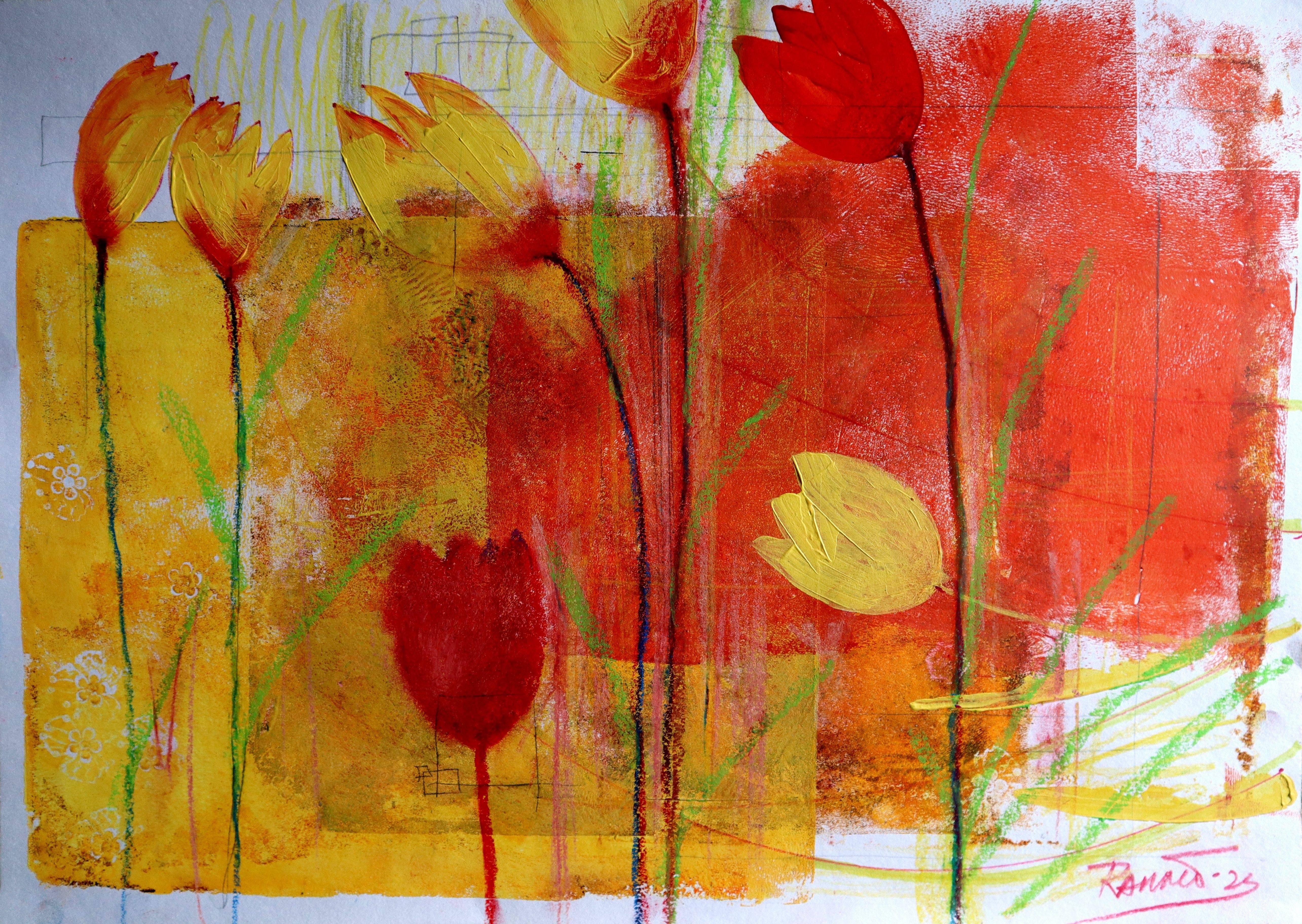 RAKHMET REDZHEPOV (RAMZI) Abstract Painting - Fanasy with Flowers 100