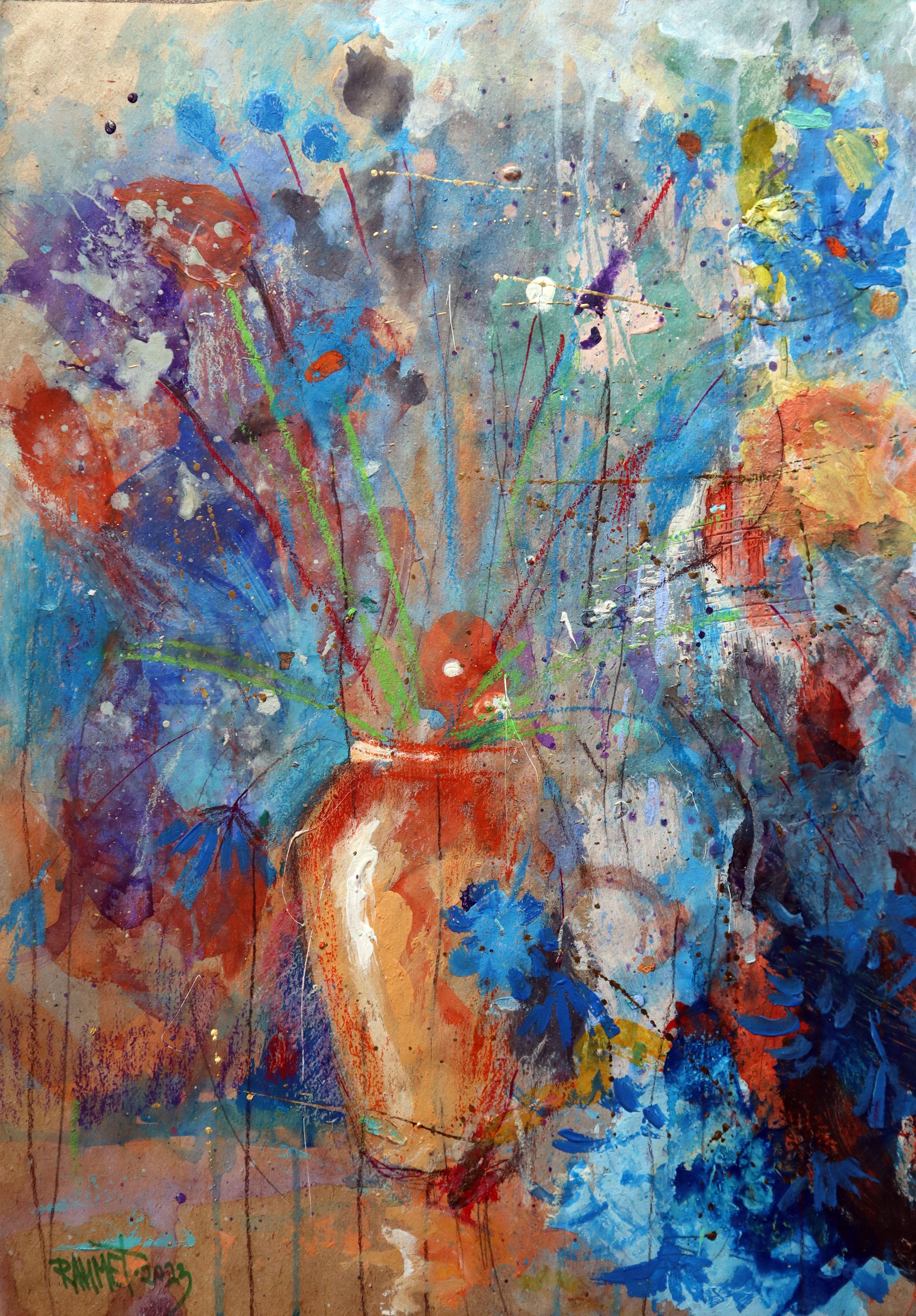 Fanasy with Flowers 102 - Impressionist Painting by RAKHMET REDZHEPOV (RAMZI)