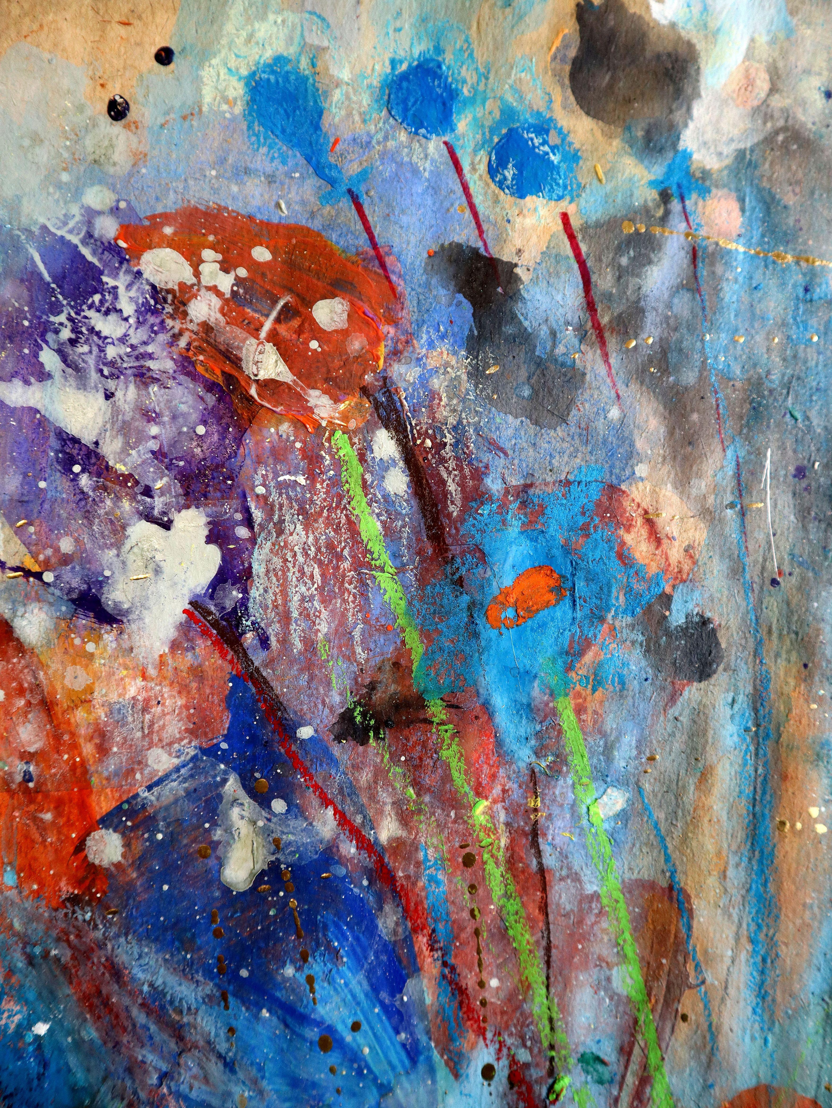 Fanasy with Flowers 102 - Gray Interior Painting by RAKHMET REDZHEPOV (RAMZI)