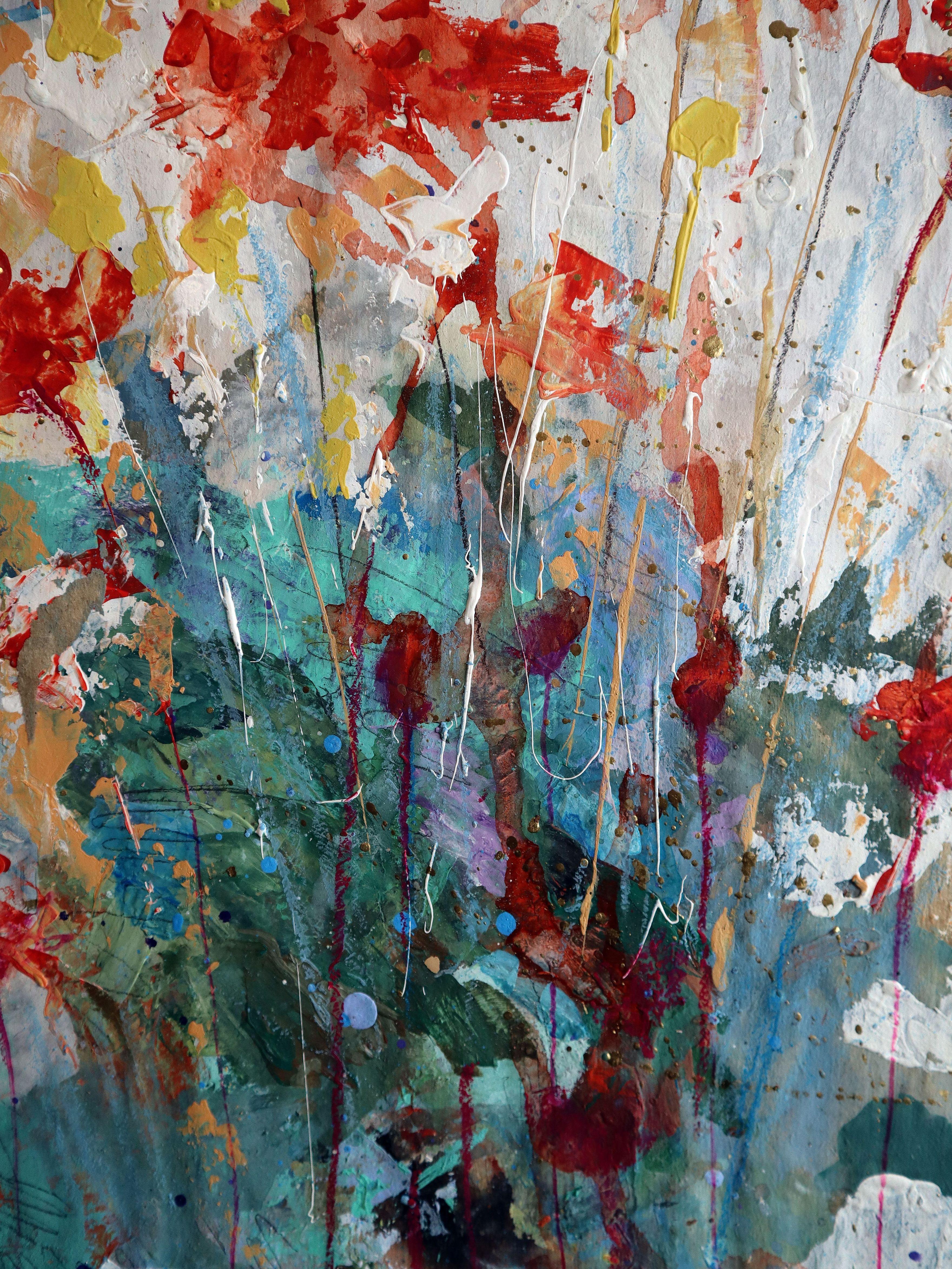 Fanasie mit Blumen 103 (Braun), Abstract Painting, von RAKHMET REDZHEPOV (RAMZI)