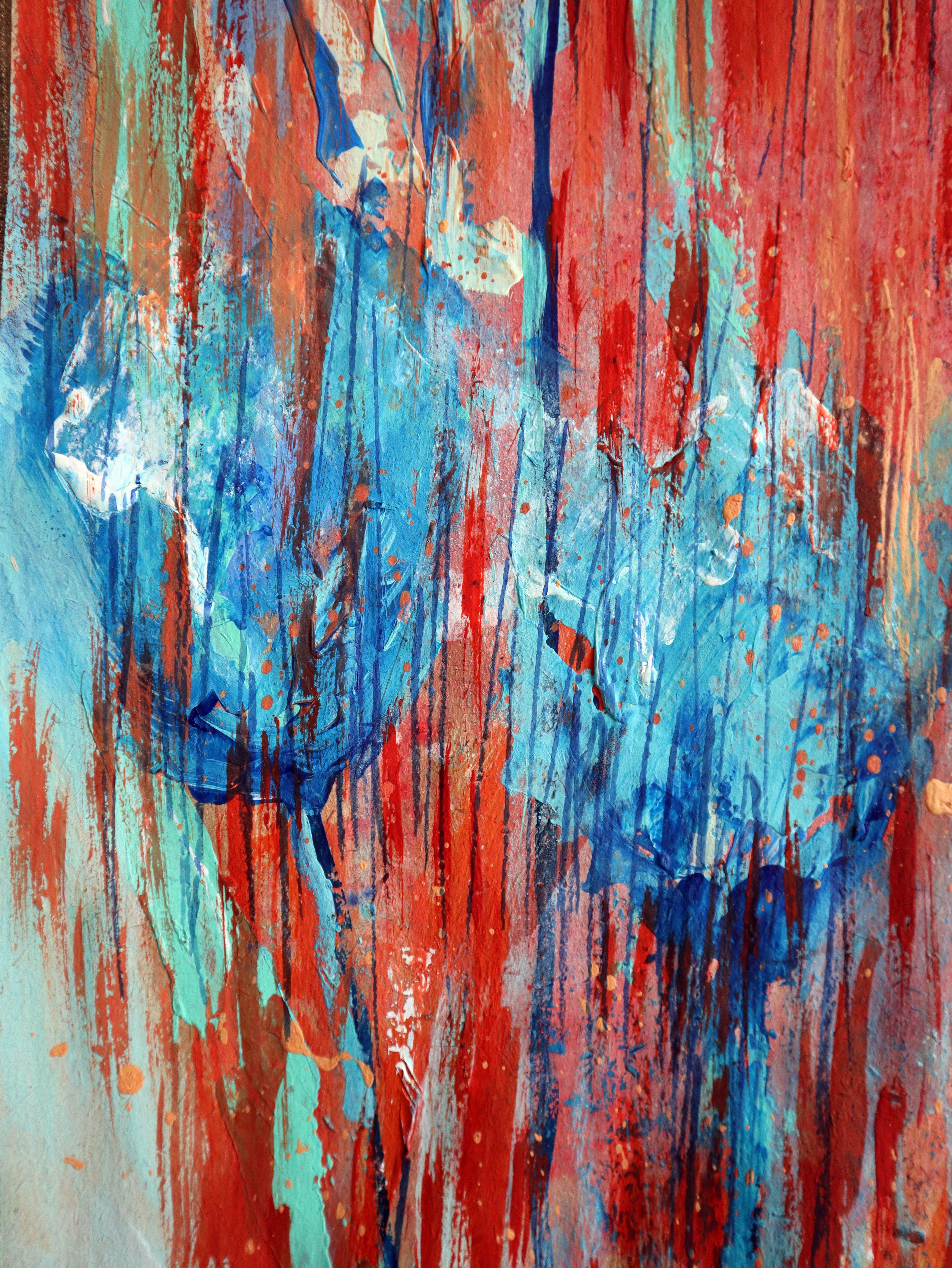 Fanasie mit Blumen 105 (Grau), Abstract Painting, von RAKHMET REDZHEPOV (RAMZI)