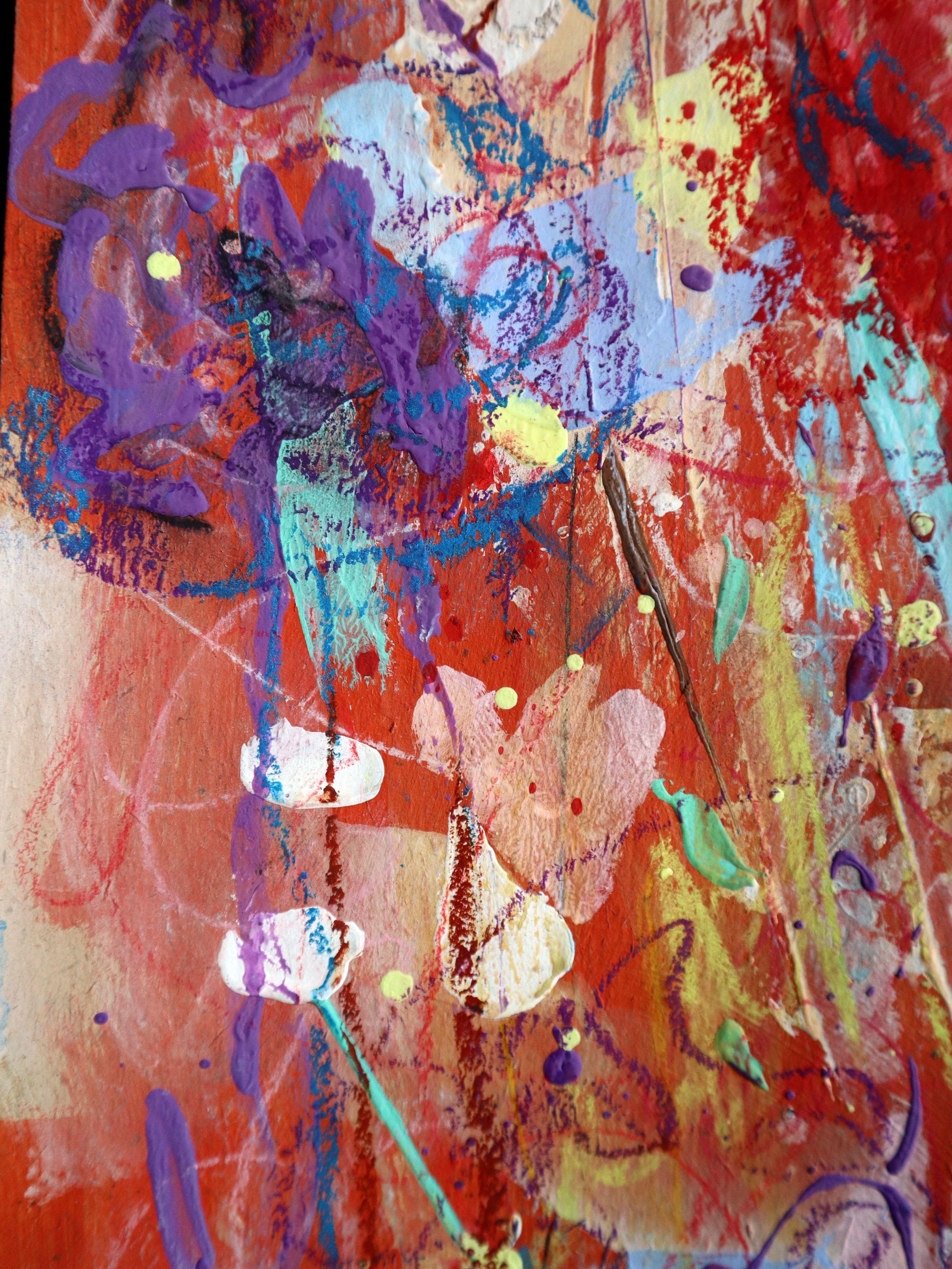 Fanasie mit Blumen 110 (Braun), Abstract Painting, von RAKHMET REDZHEPOV (RAMZI)