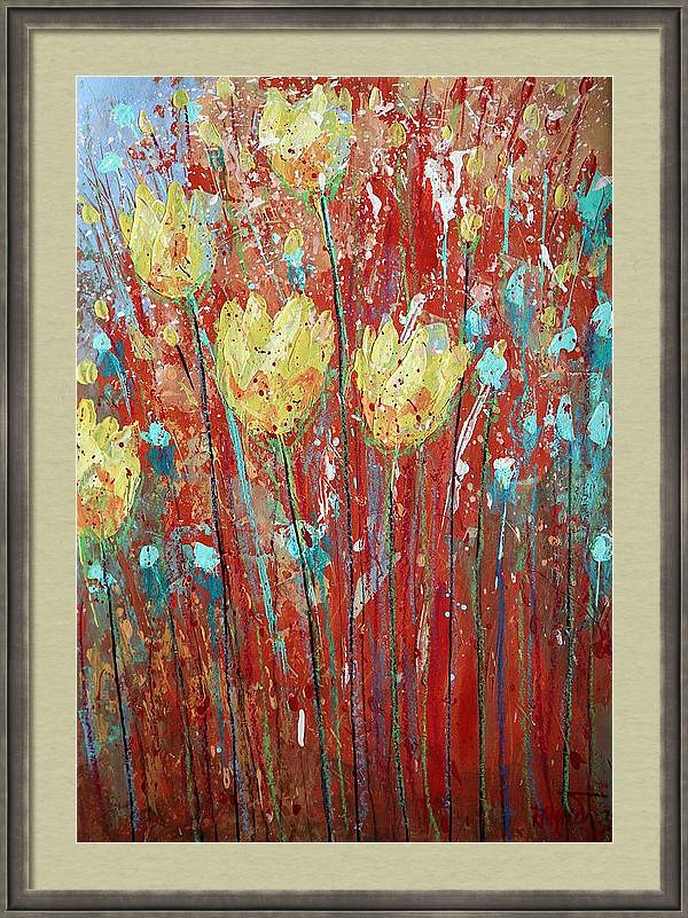 Fanasie mit Blumen 117 (Braun), Abstract Painting, von RAKHMET REDZHEPOV (RAMZI)