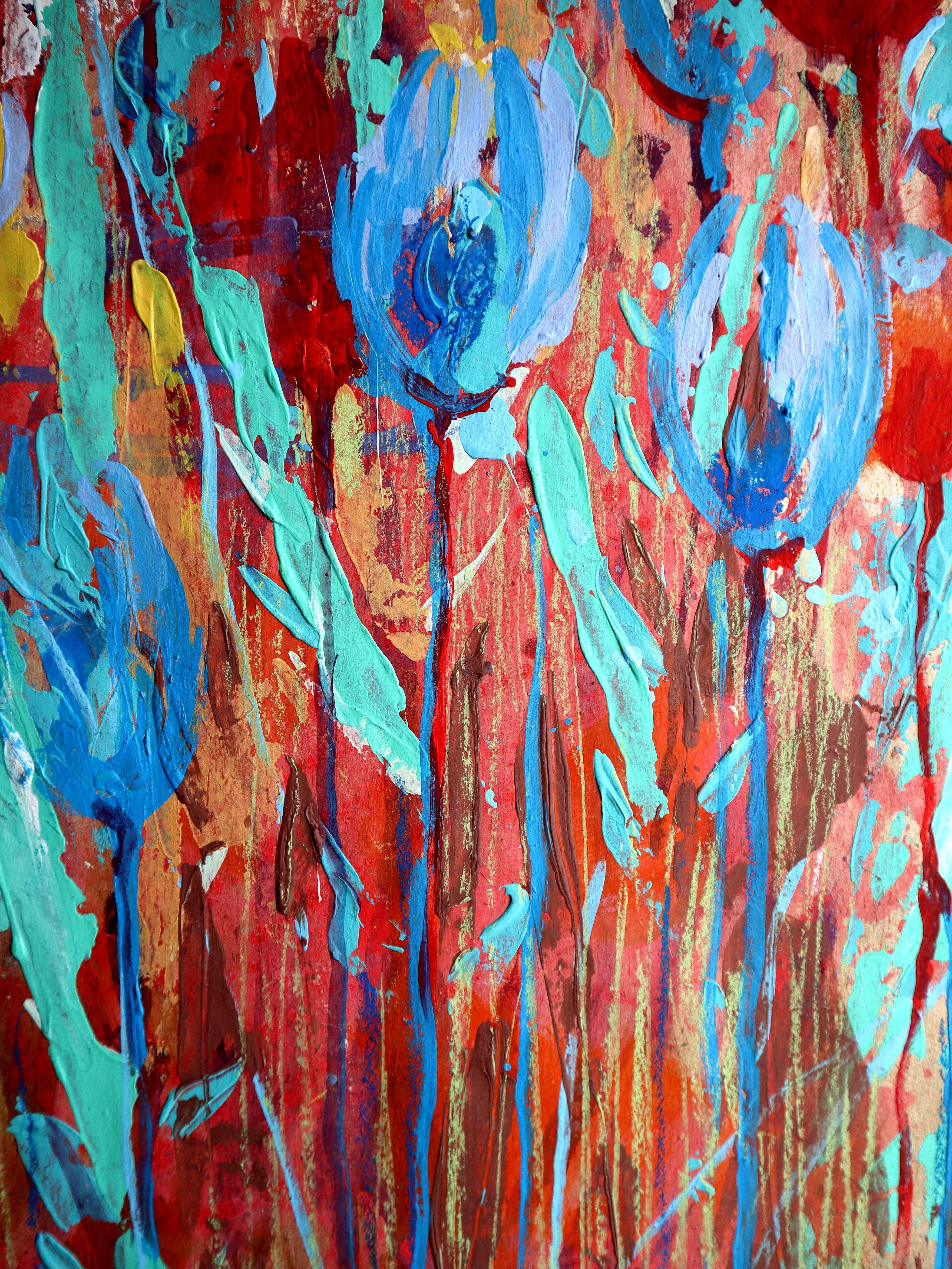 Fanasie mit Blumen 119 (Impressionismus), Painting, von RAKHMET REDZHEPOV (RAMZI)