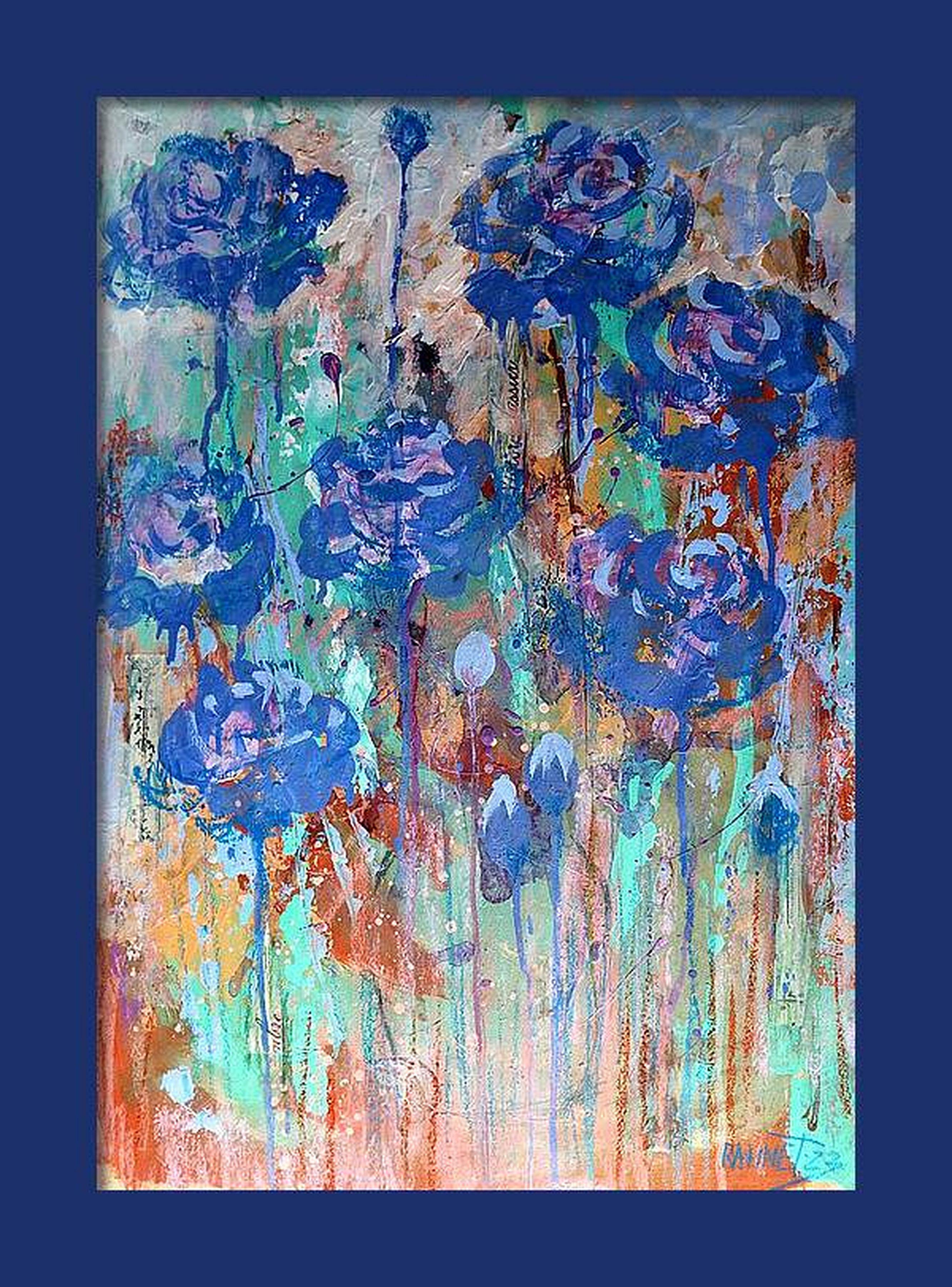 Fanasie mit Blumen 120 (Grau), Interior Painting, von RAKHMET REDZHEPOV (RAMZI)