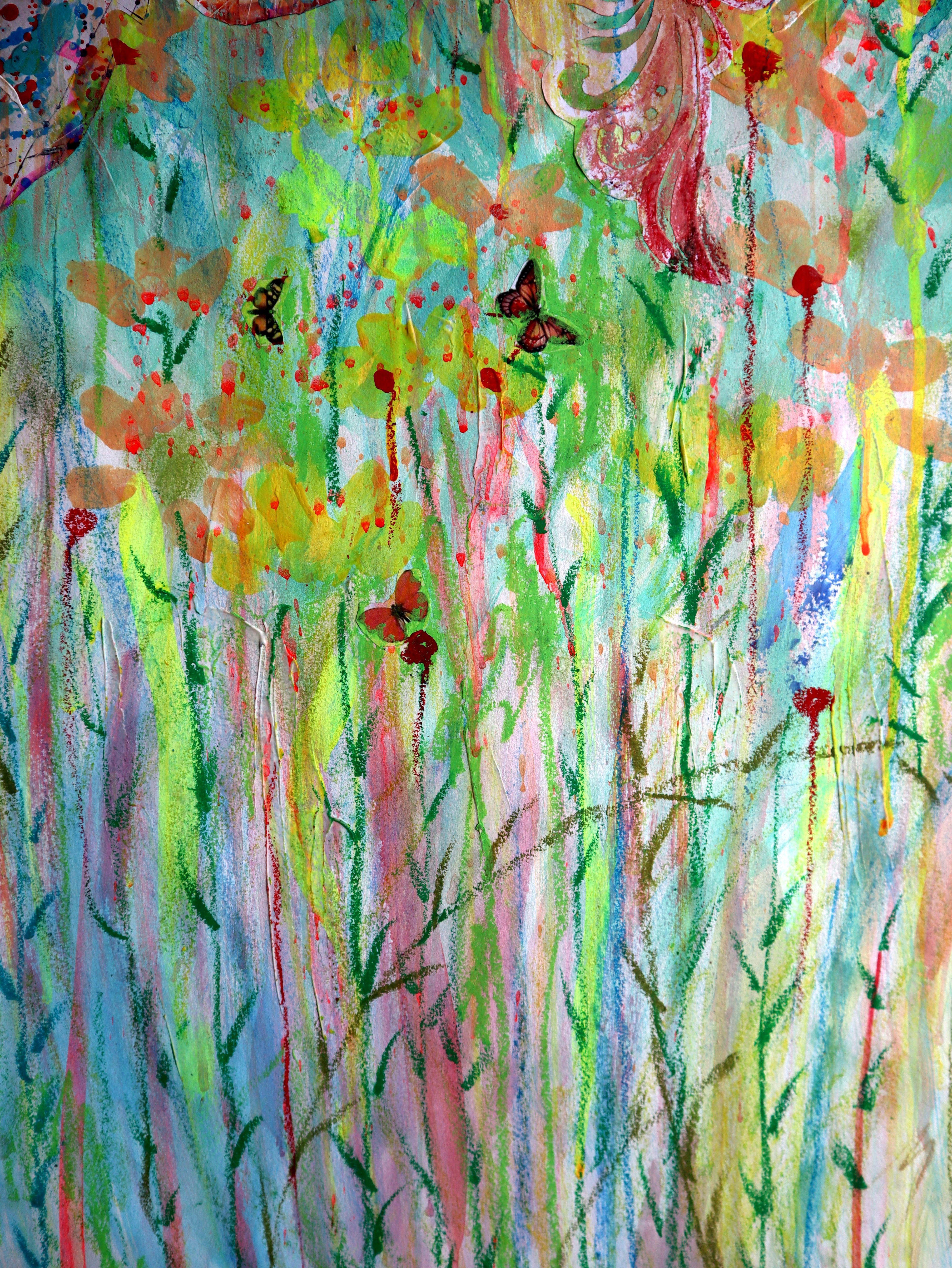 Fanasie mit Blumen 130 (Grau), Interior Painting, von RAKHMET REDZHEPOV (RAMZI)