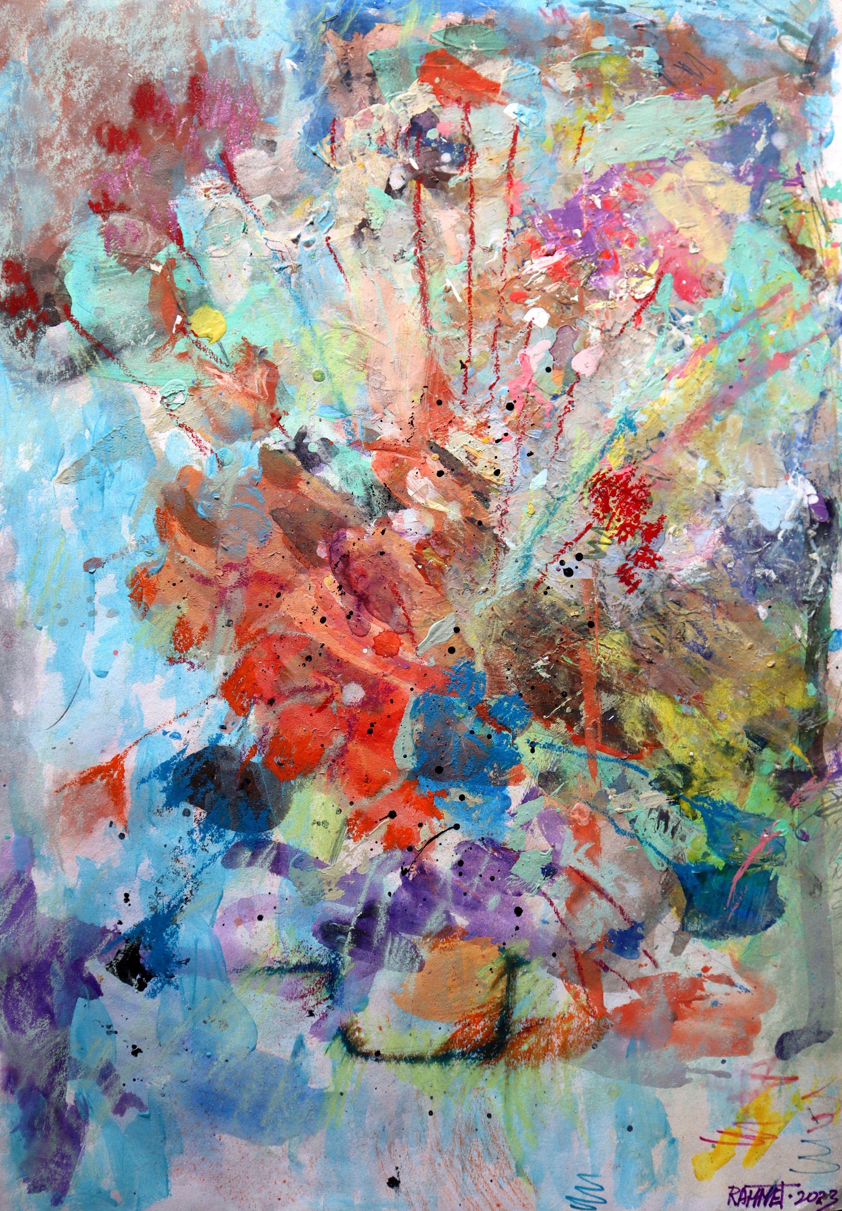 Abstract Painting RAKHMET REDZHEPOV (RAMZI) - Fantaisie avec des fleurs 136