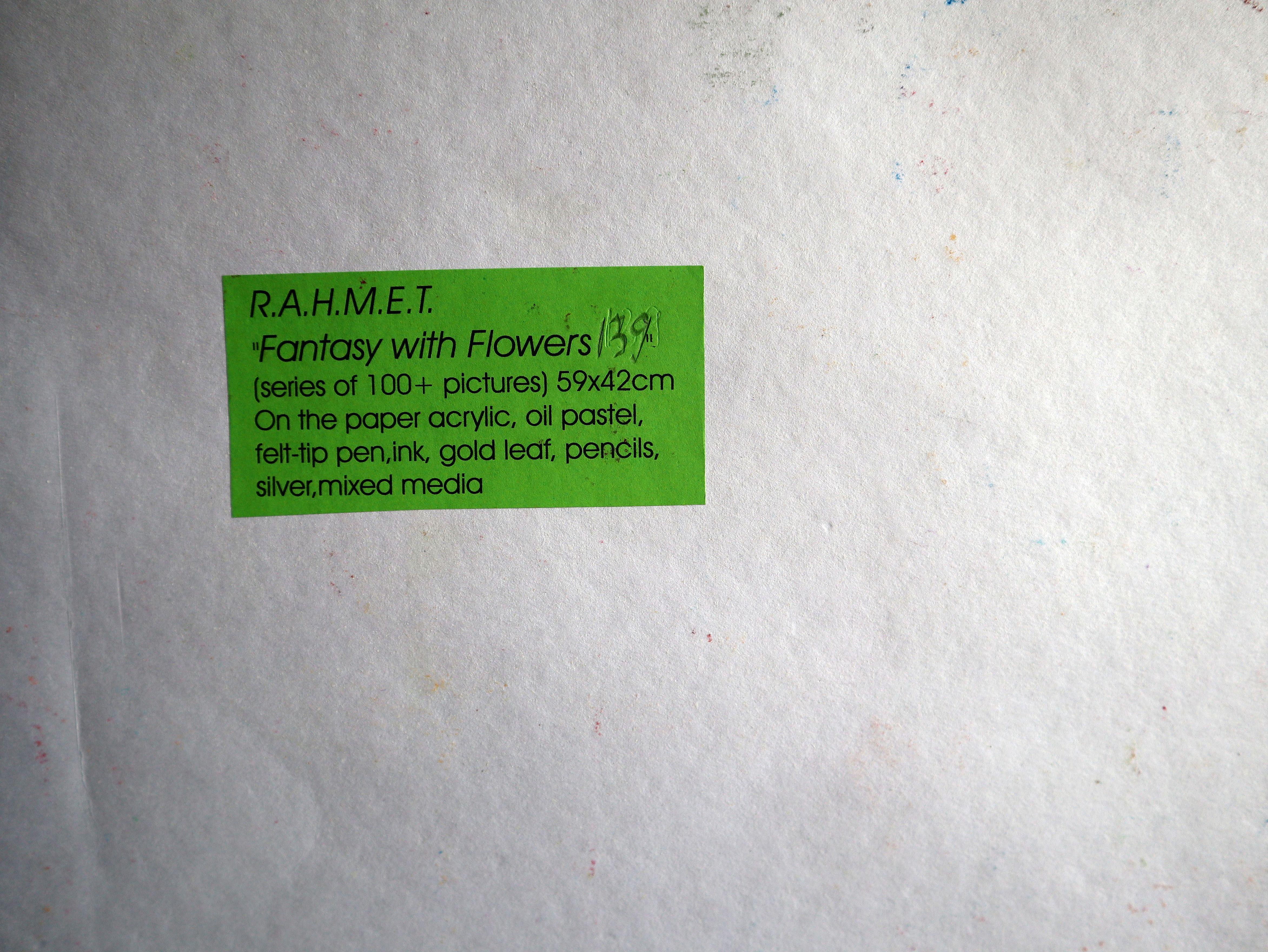 Fanasy with Flowers 139 (Rot), Abstract Painting, von RAKHMET REDZHEPOV (RAMZI)