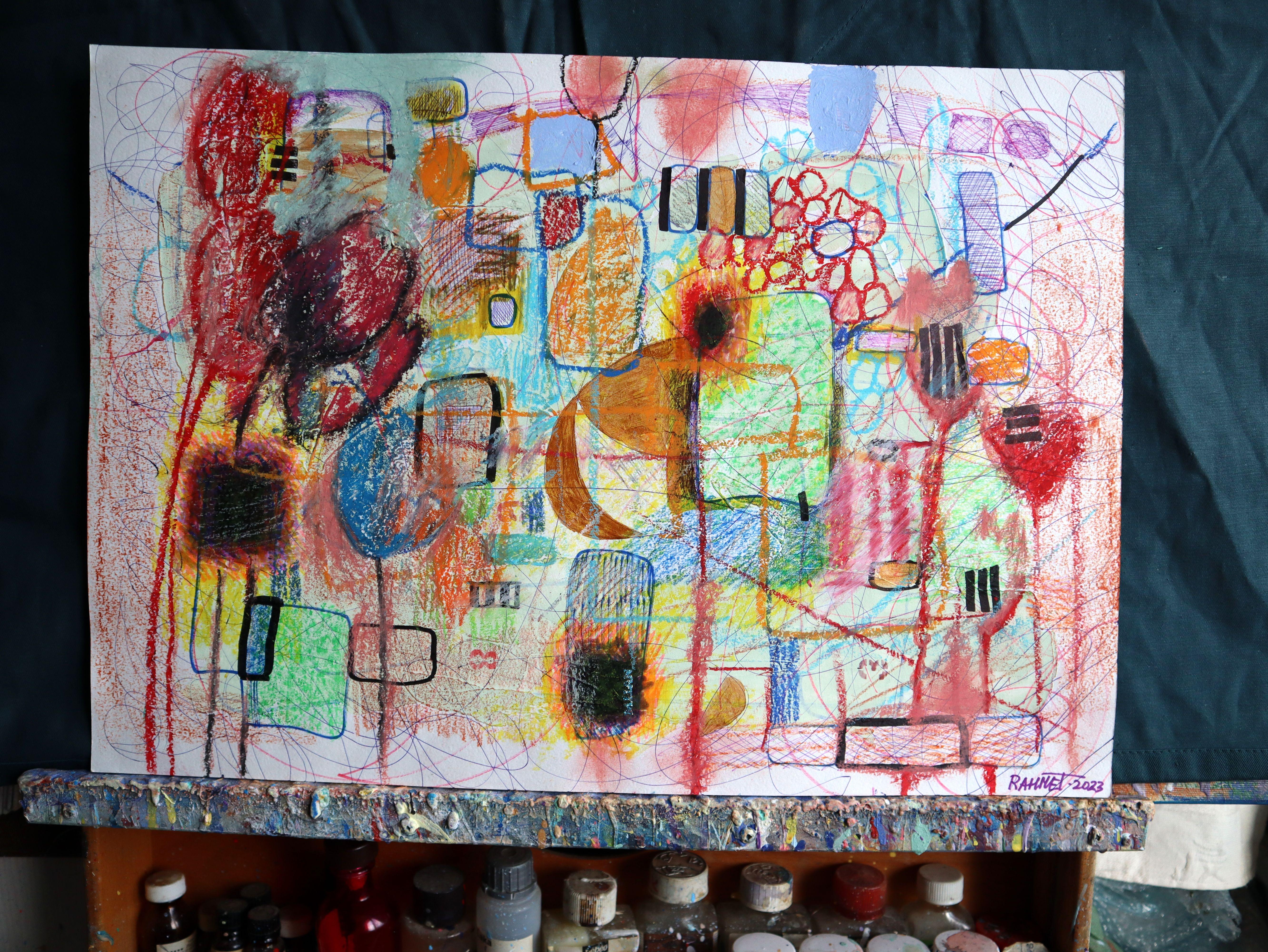 Fanasy with Flowers 140 (Braun), Interior Painting, von RAKHMET REDZHEPOV (RAMZI)