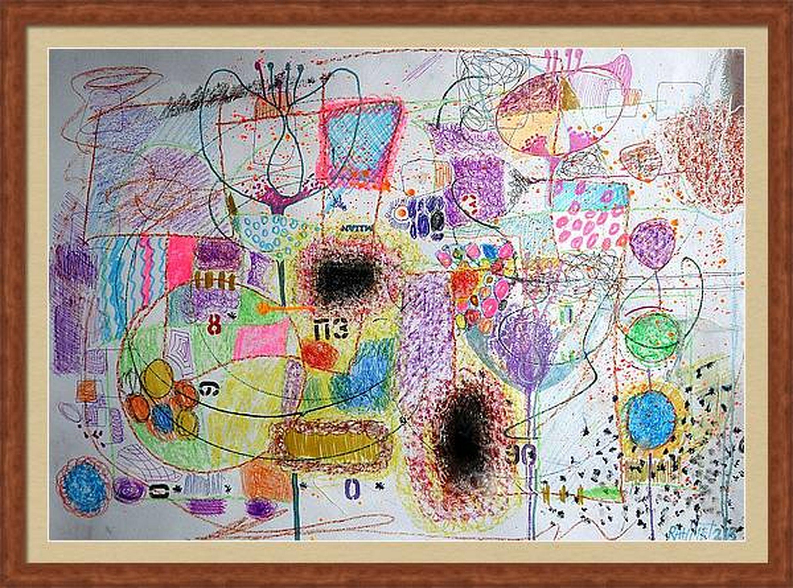 Fanasie mit Blumen 146 (Grau), Interior Painting, von RAKHMET REDZHEPOV (RAMZI)