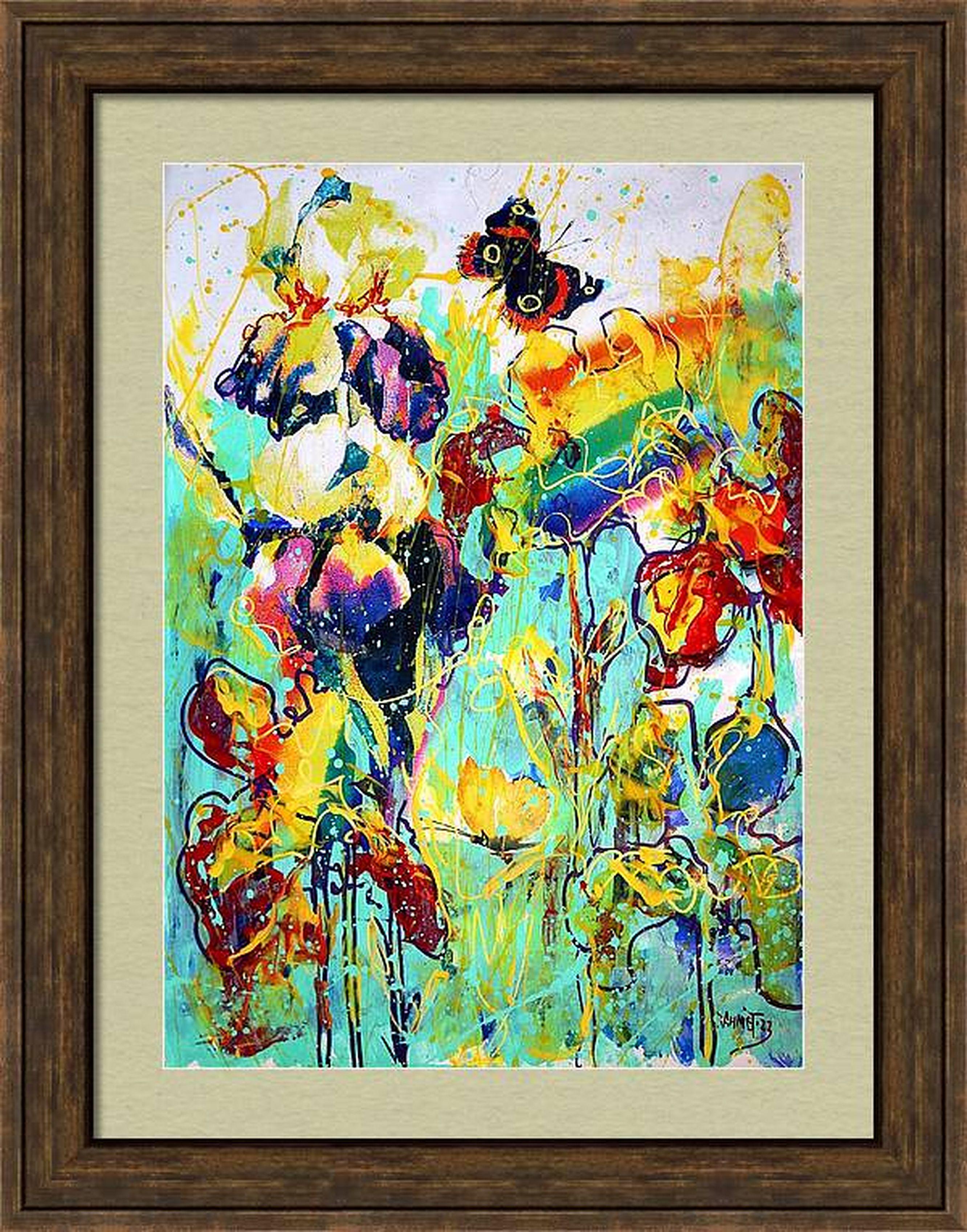 Fanasie mit Blumen 147 (Grün), Abstract Painting, von RAKHMET REDZHEPOV (RAMZI)