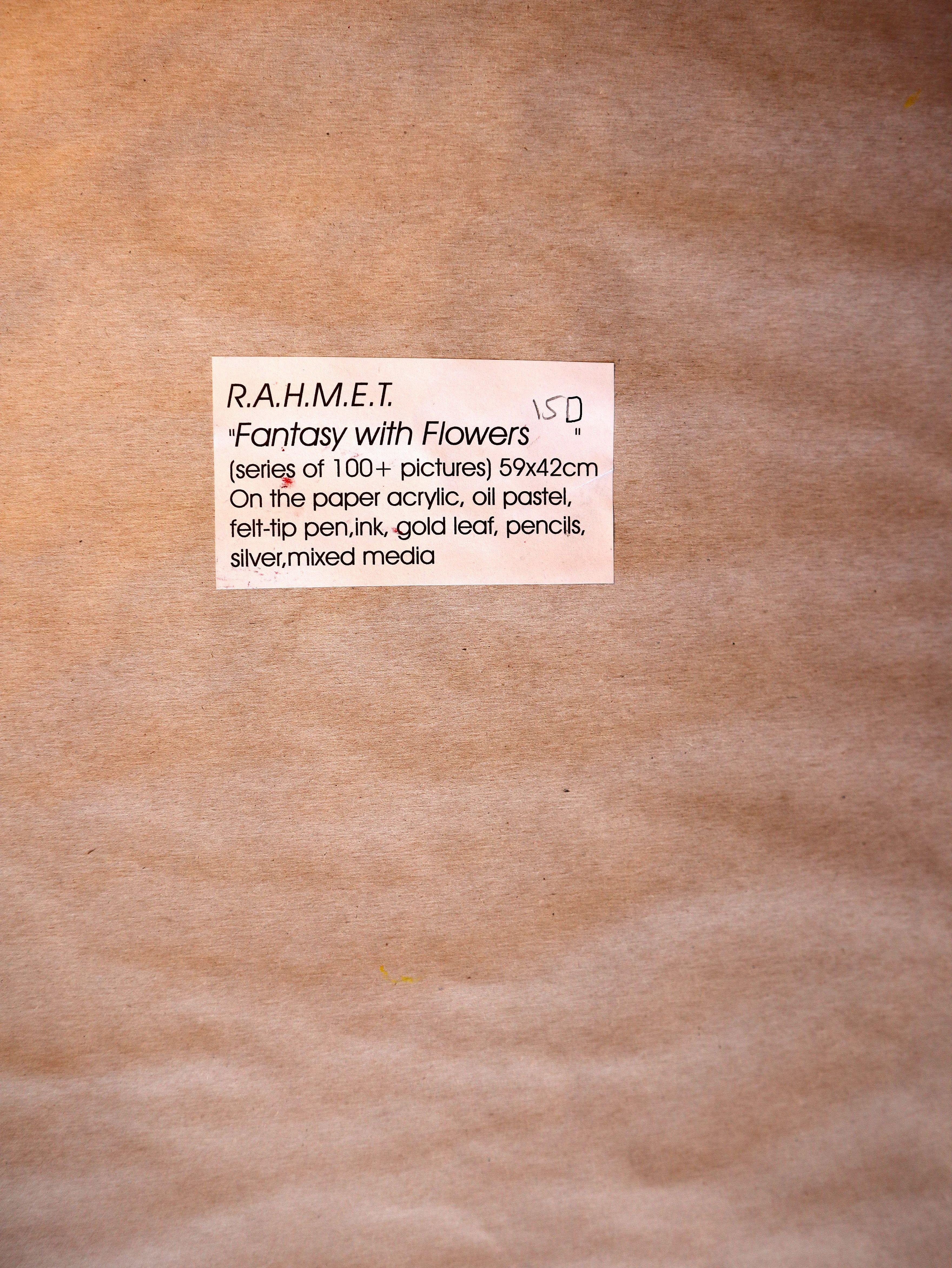 Fanasy with Flowers 150 - Green Abstract Painting by RAKHMET REDZHEPOV (RAMZI)