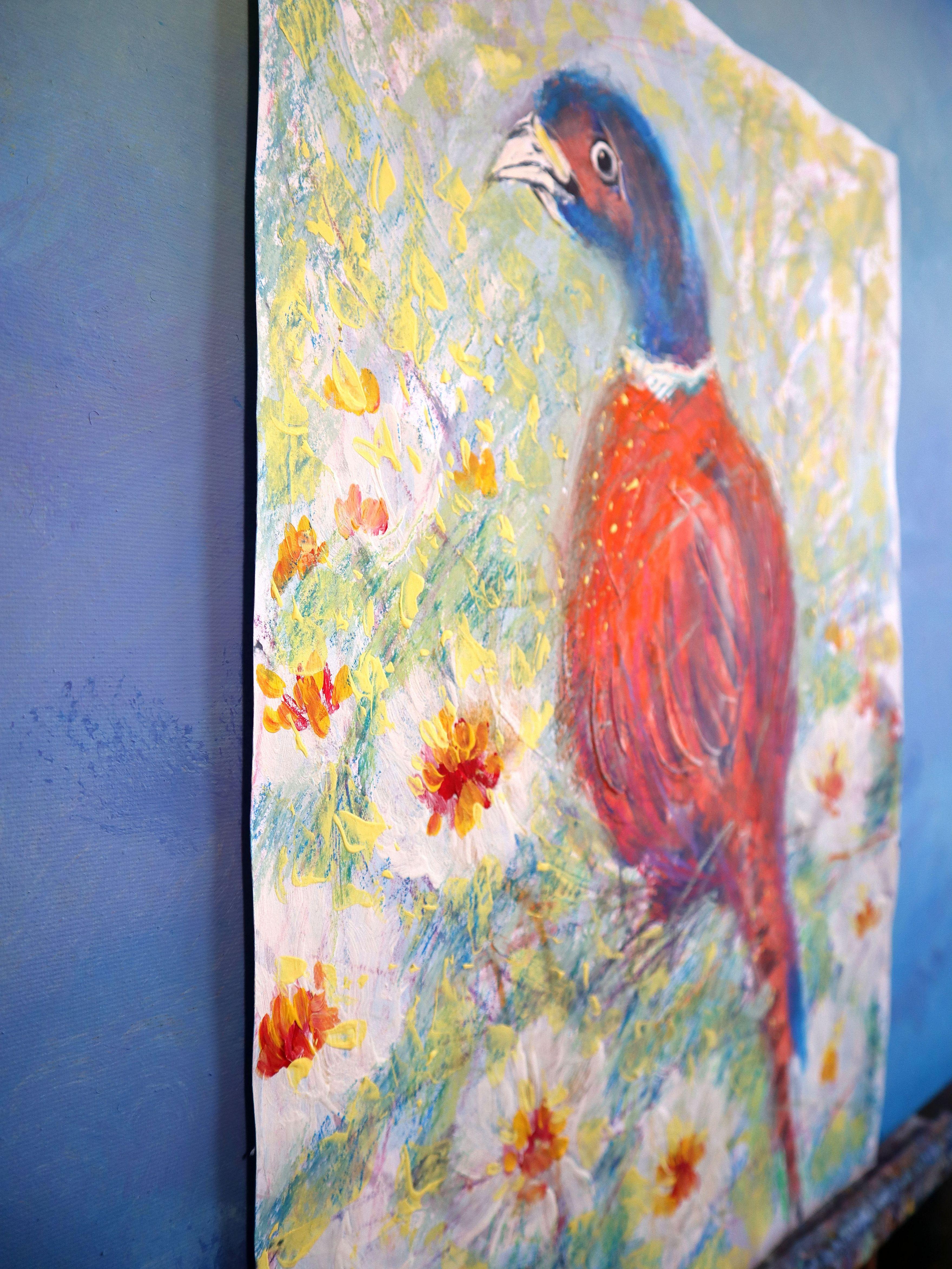 Fanasy with Flowers 153 - Beige Interior Painting by RAKHMET REDZHEPOV (RAMZI)