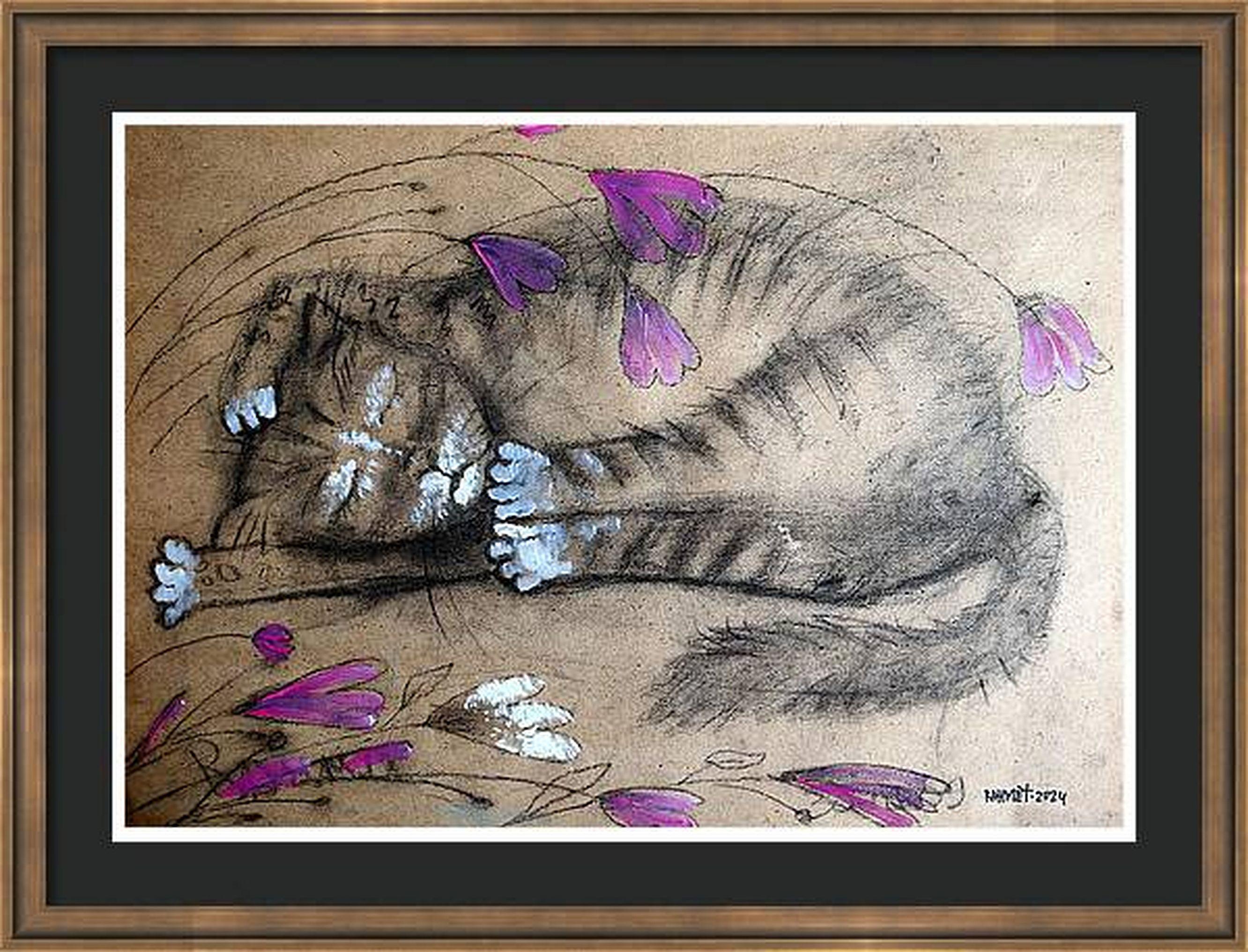 RAKHMET REDZHEPOV (RAMZI) Abstract Painting - Fanasy with Flowers 165