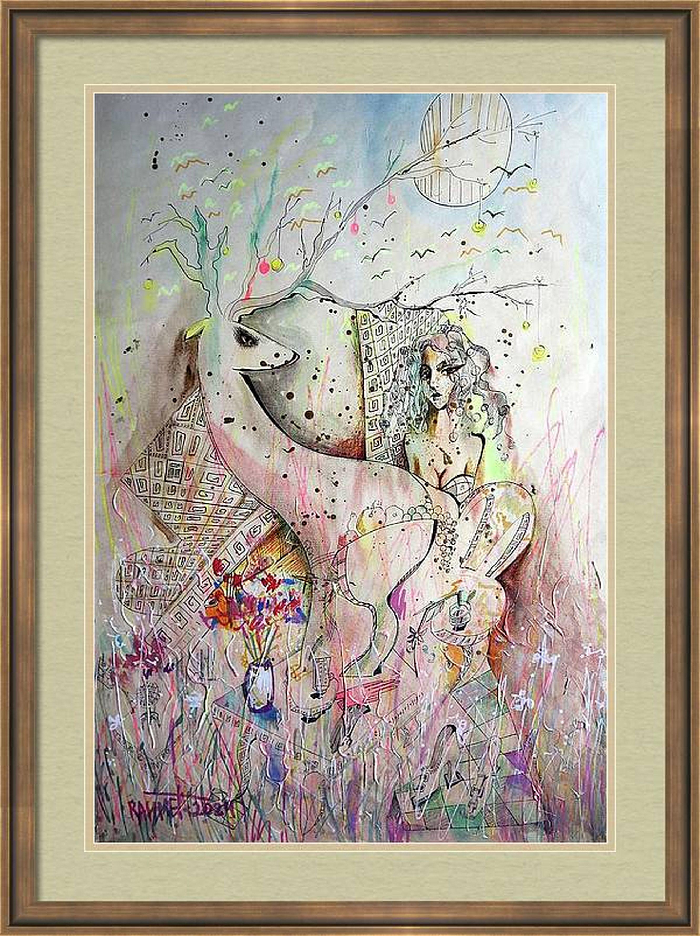 RAKHMET REDZHEPOV (RAMZI) Abstract Painting - Fanasy with Flowers 170