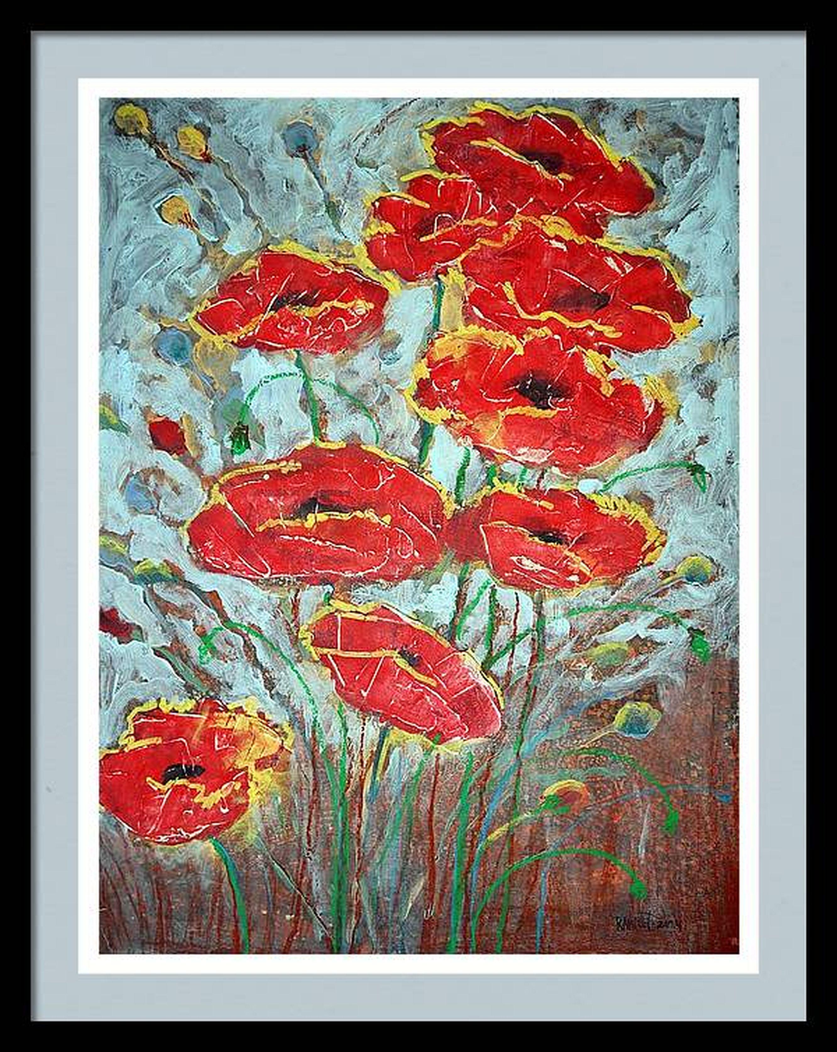 RAKHMET REDZHEPOV (RAMZI) Abstract Painting - Fanasy with Flowers 173