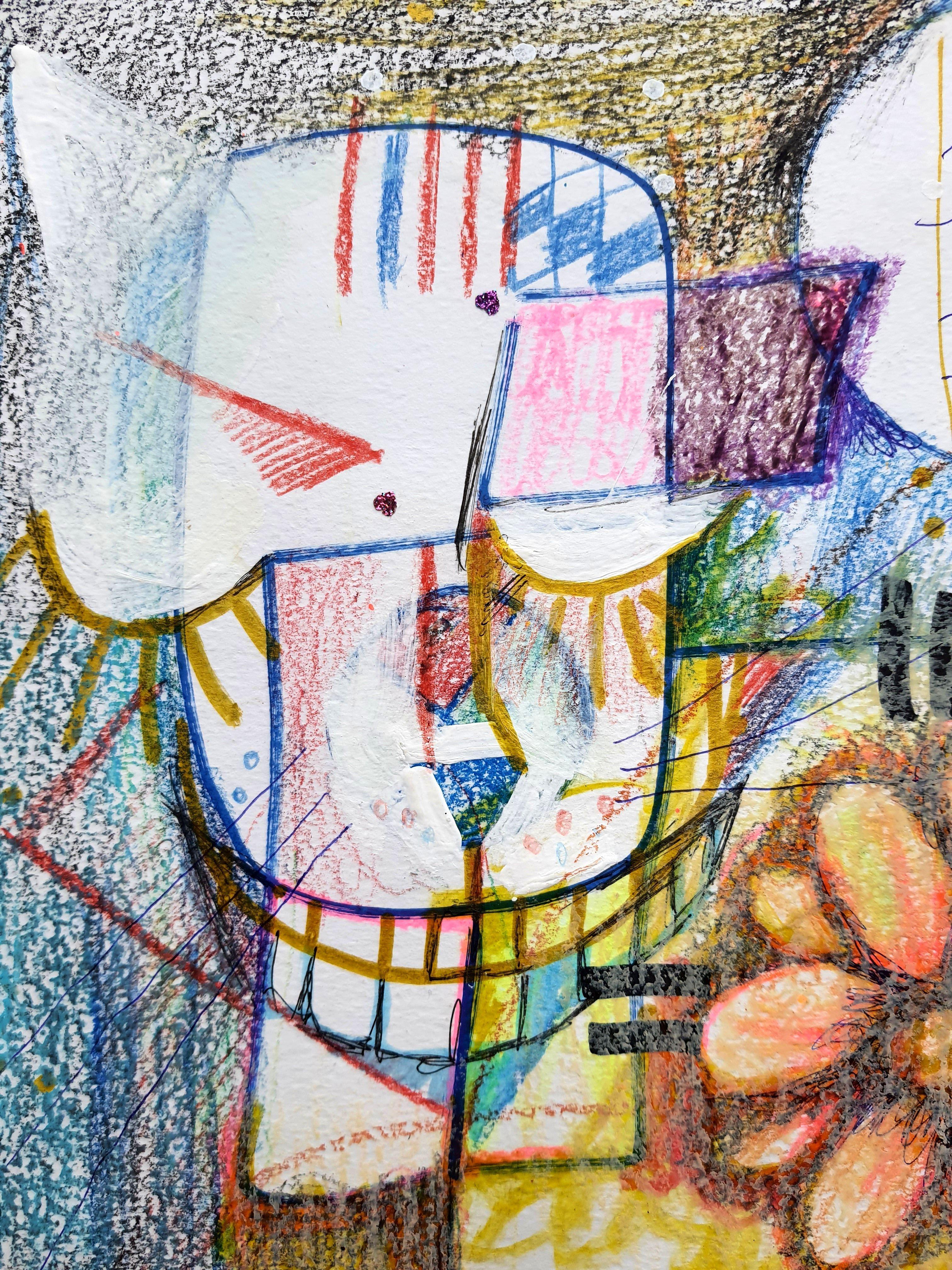 Fanasie mit Blumen 97(Cheshire Cat) (Impressionismus), Painting, von RAKHMET REDZHEPOV (RAMZI)