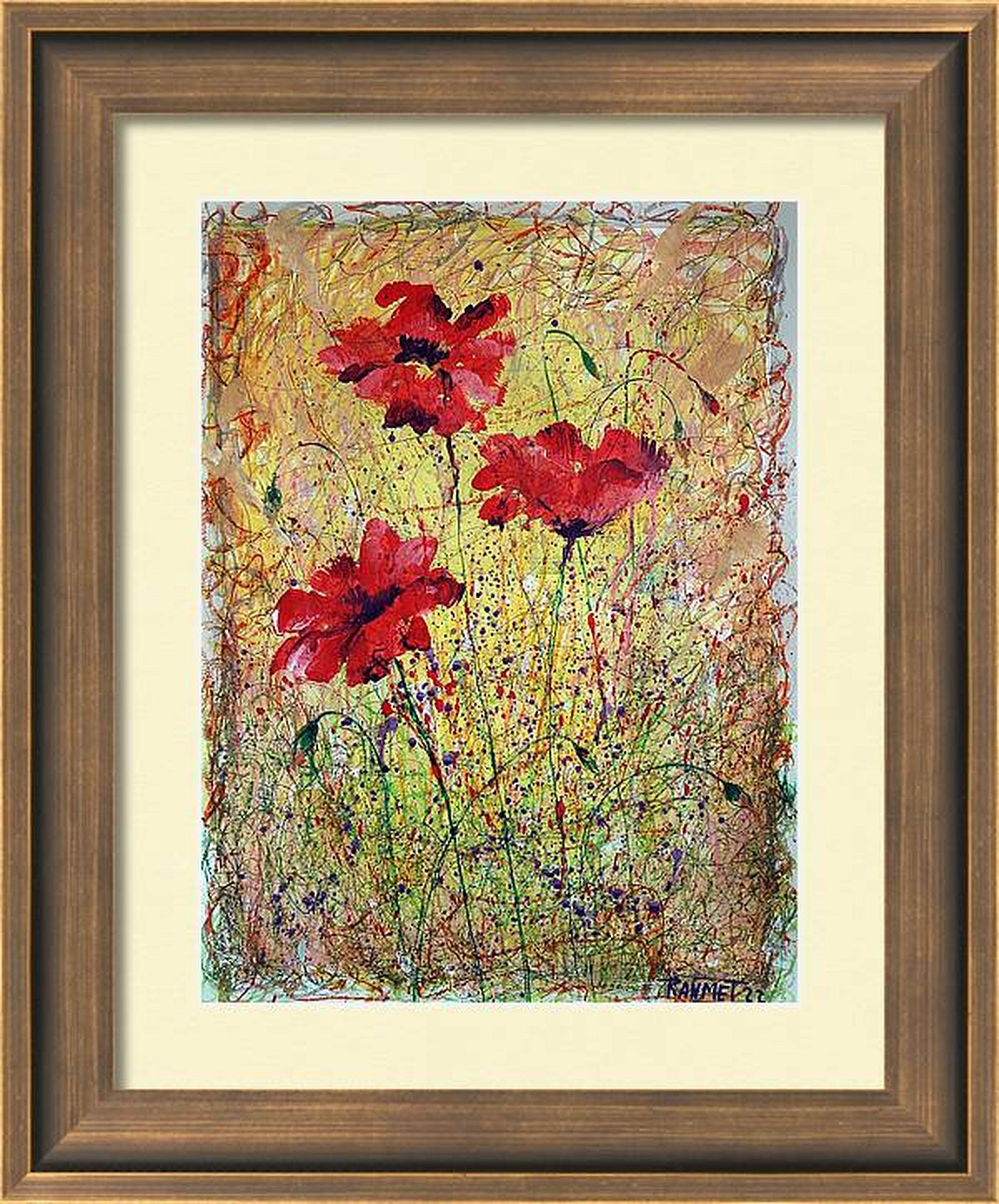 Fantasia con fiori 10 - Painting Espressionista di RAKHMET REDZHEPOV (RAMZI)