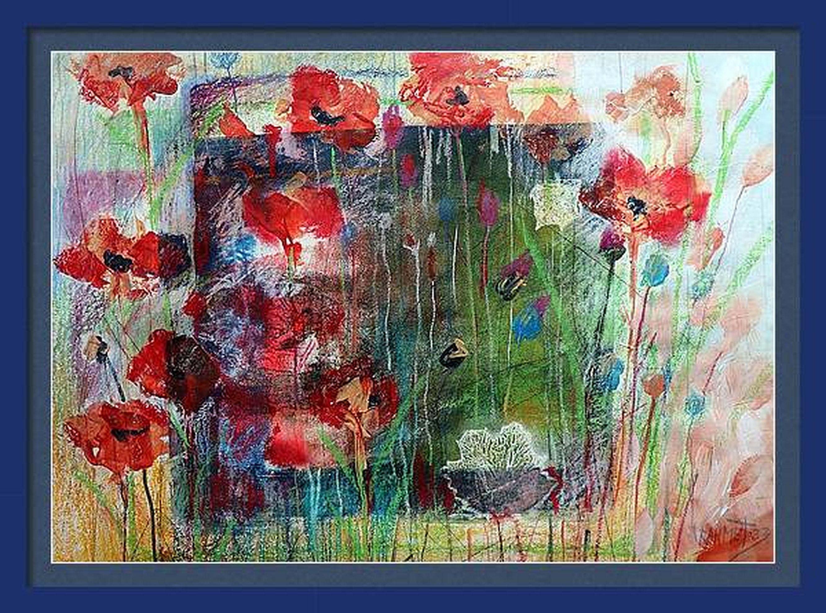 Fantasy with Flowers 101 - Expressionist Painting by RAKHMET REDZHEPOV (RAMZI)