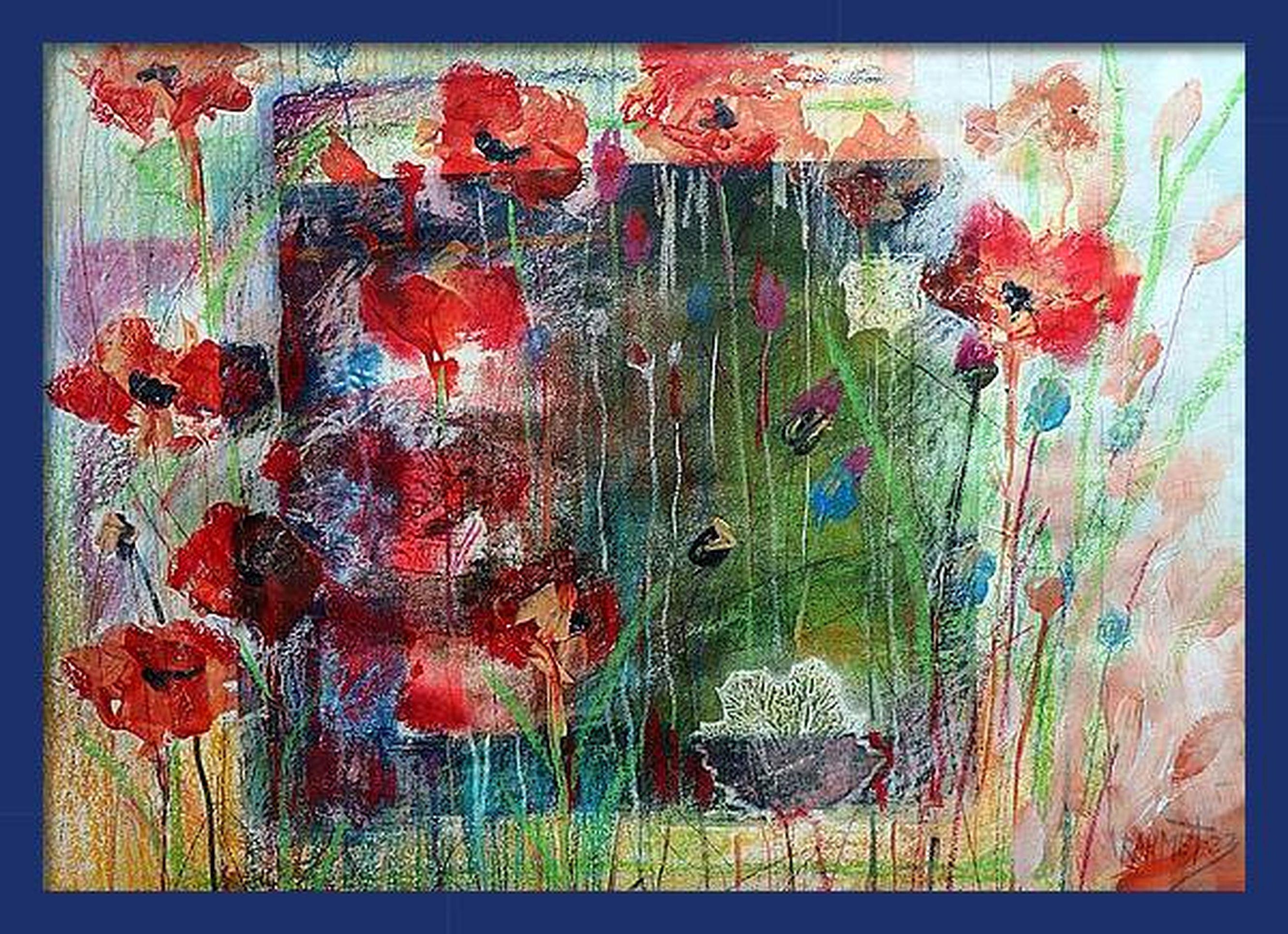 Fantasy with Flowers 101 - Brown Landscape Painting by RAKHMET REDZHEPOV (RAMZI)
