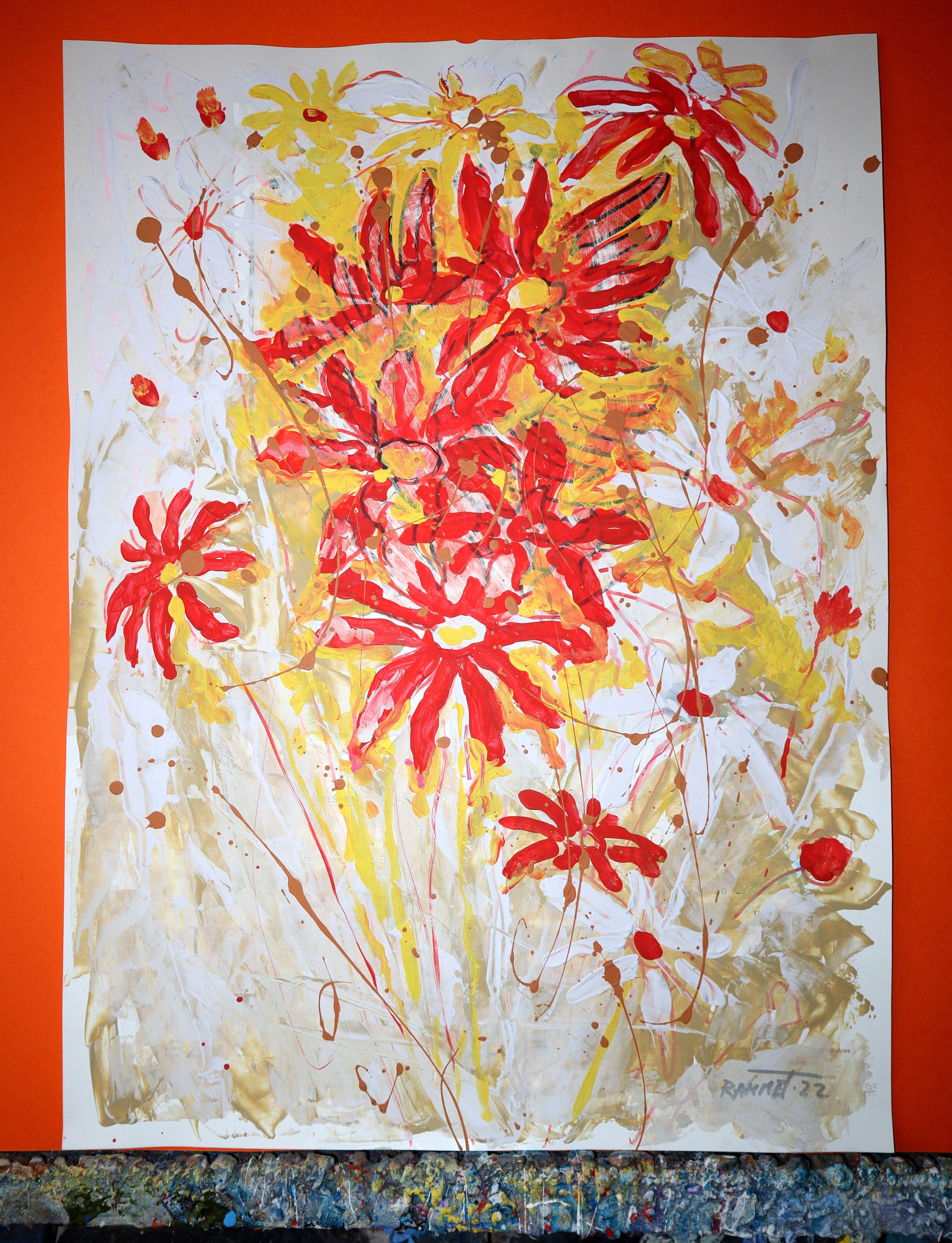 Fantasia con fiori 12 - Painting Espressionista di RAKHMET REDZHEPOV (RAMZI)