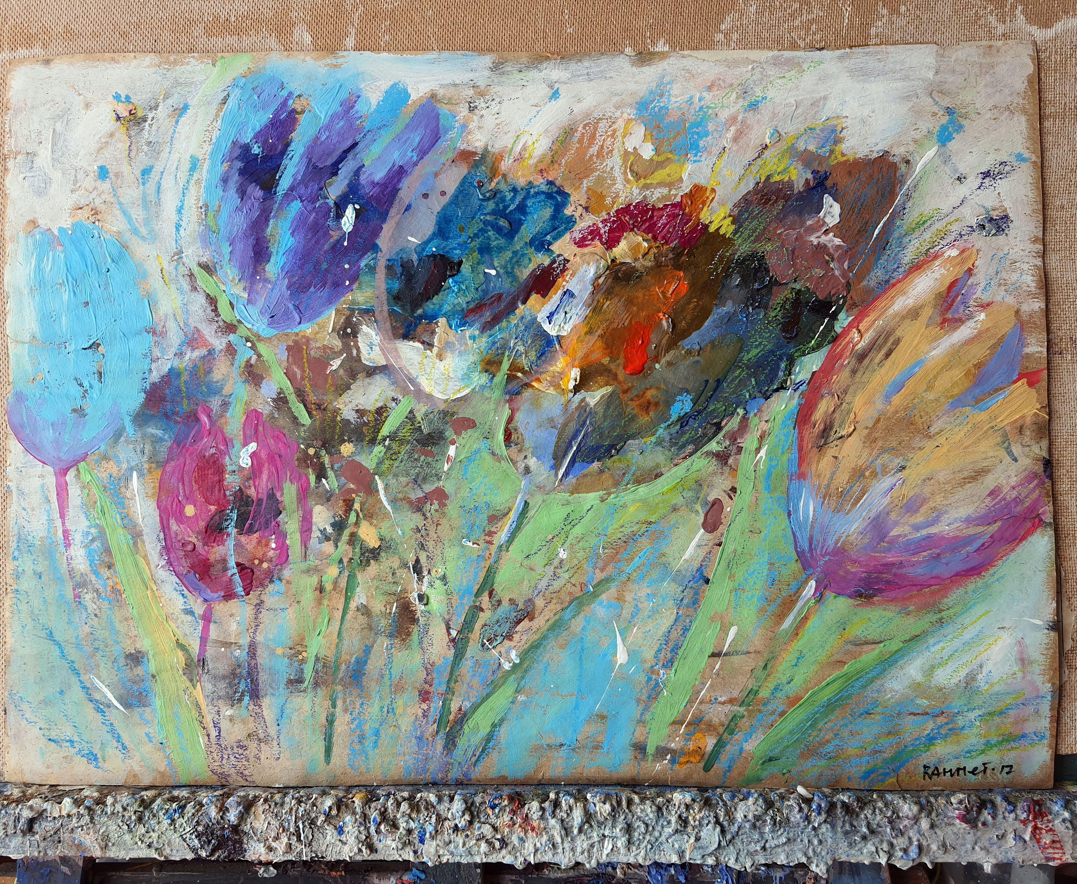 Fantasy with Flowers 14 - Painting by RAKHMET REDZHEPOV (RAMZI)