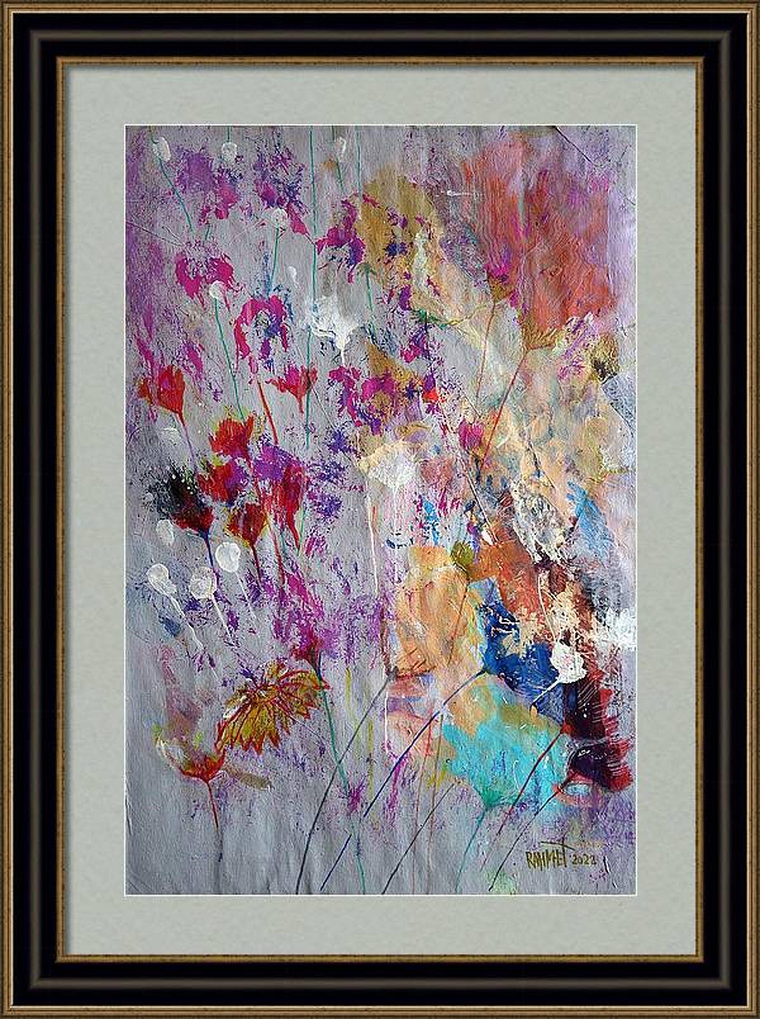 Fantasia con fiori 19 - Painting Espressionista di RAKHMET REDZHEPOV (RAMZI)